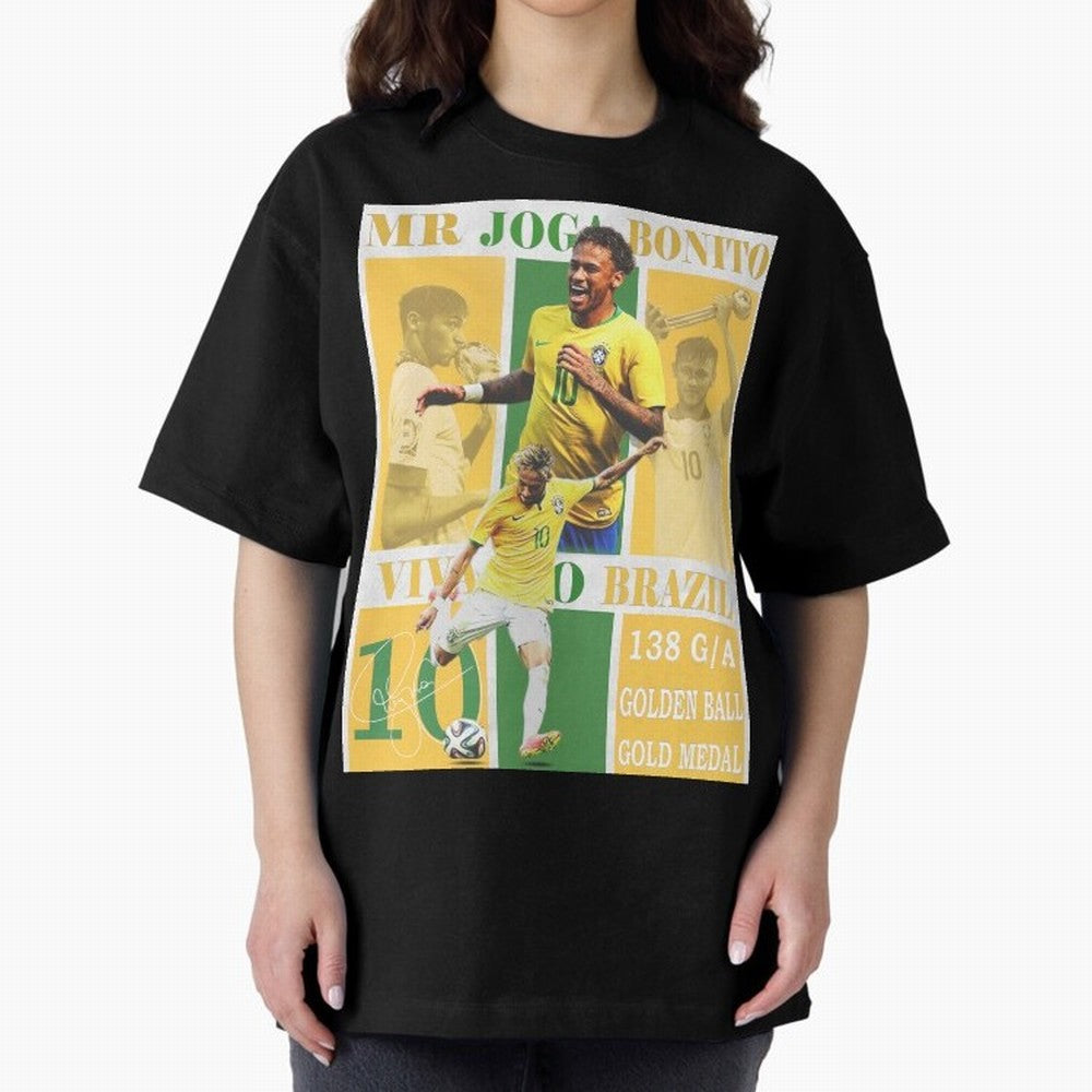 Neymar Jr Brazil National Team Soccer Poster - Iconic Selecao Art Print Classic T-Shirt Experience FIFA World Cup 2026 USA Canada Mexico for Fans of Cristiano Ronaldo, Haaland and CR7 and Spain and Netherlands, Bringing Goal Celebration Energy,
