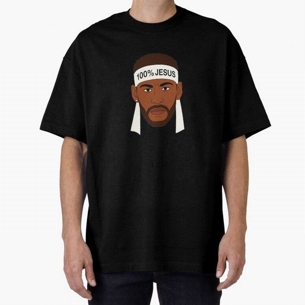 100% JESUS Neymar Inspired Minimalist Art Oversized T-Shirt Bring Global Tournament Vibes to the FIFA World Cup 2026 USA Canada Mexico Journey through Haaland Highlights, England and Germany Pride, Goal Celebration Energy, Supporter Heritage,