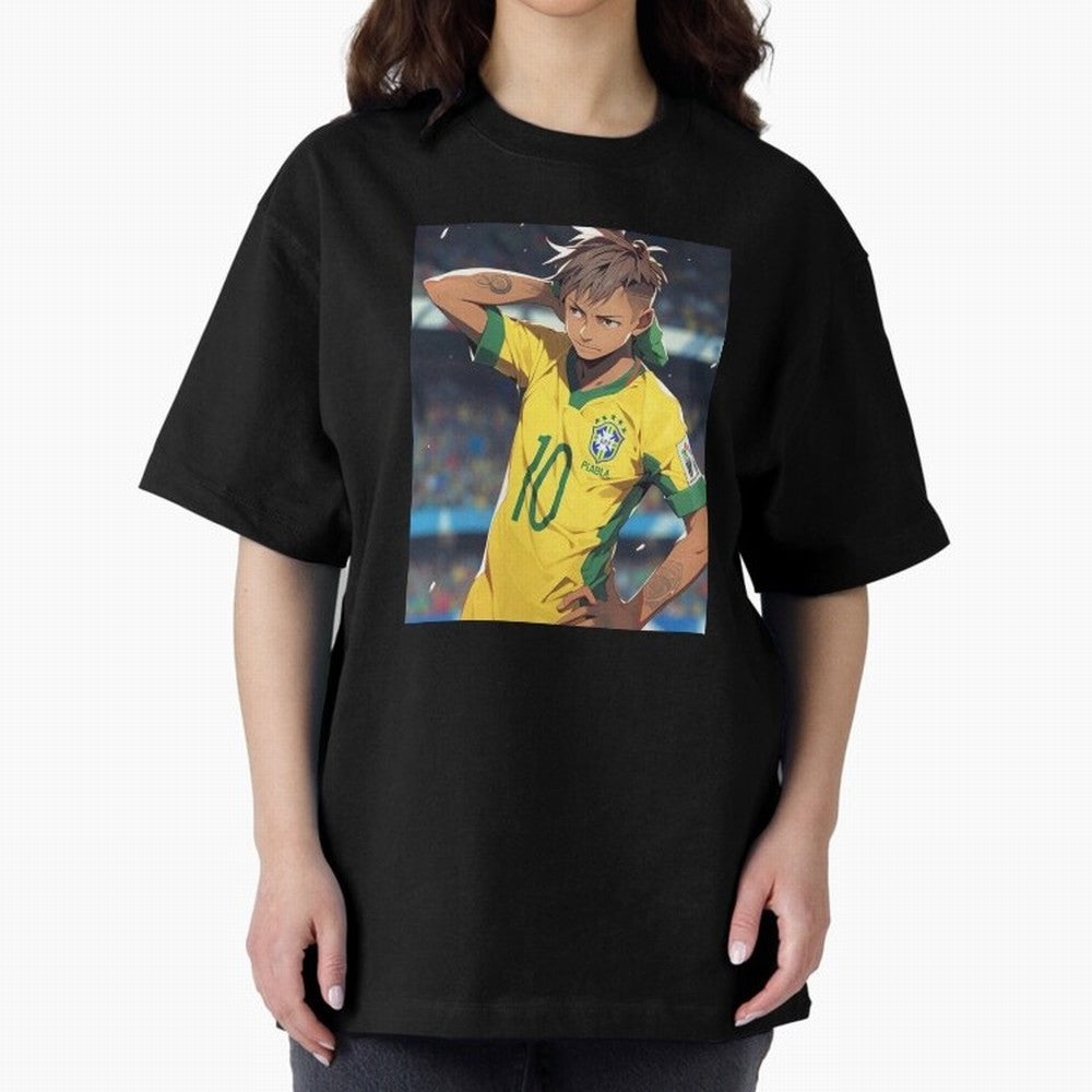 Neymar Anime Soccer Classic T-Shirt Celebrate Classic Football Spirit in Match Day Hype around FIFA World Cup 2026, Haaland, Argentina, France and Brazil, Vintage Soccer Flavor, Modern Football Stars, National Flags and Final Night Emotion; Made