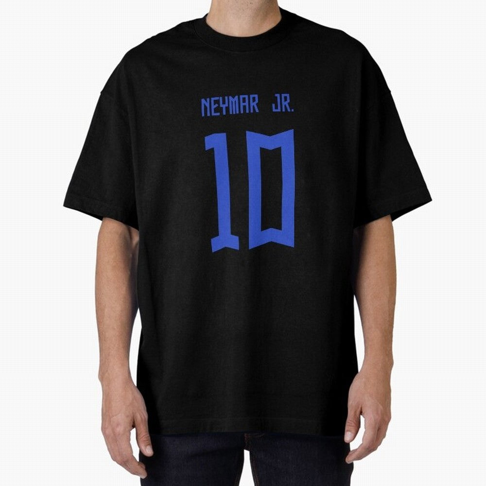 Neymar Jr Brazil White Jersey 2023 Oversized T-Shirt Bring Global Tournament Vibes to FIFA World Cup 2026 for Fans of Cristiano Ronaldo and England and Germany, Bringing Classic Soccer Heritage, Championship Pressure, Fan Loyalty and International