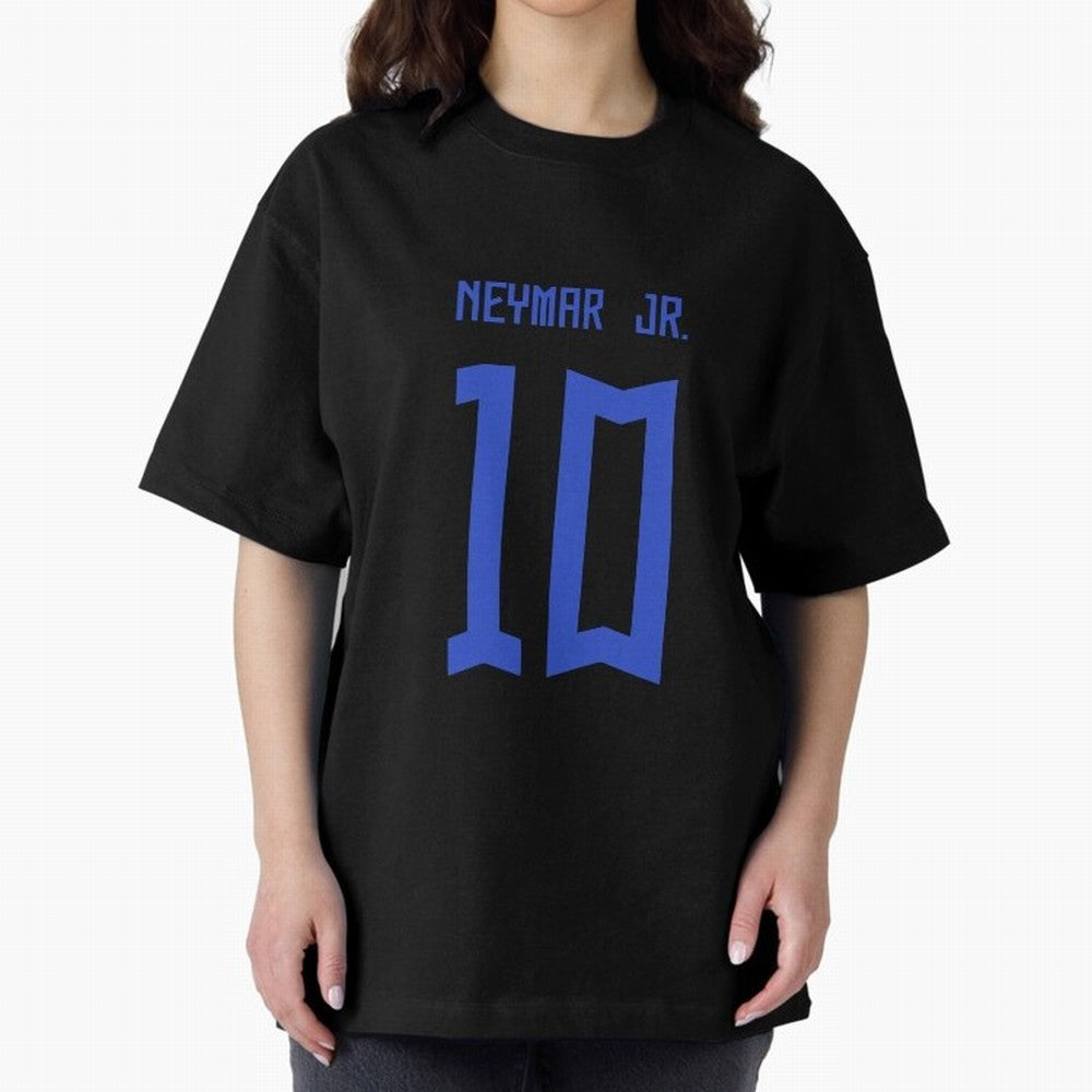 Neymar Jr Brazil White Jersey 2023 Oversized T-Shirt Bring Global Tournament Vibes to FIFA World Cup 2026 for Fans of Cristiano Ronaldo and England and Germany, Bringing Classic Soccer Heritage, Championship Pressure, Fan Loyalty and International