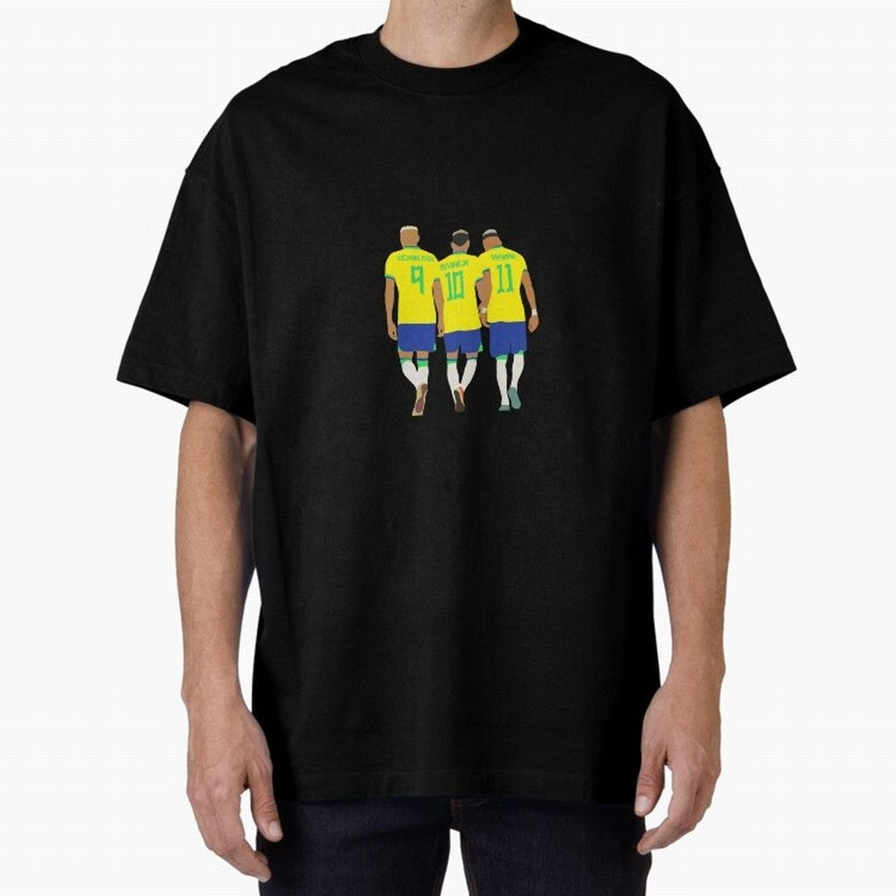 brazil soccer players Oversized T-Shirt Stand Proud for Match Day Hype around FIFA World Cup 2026, CR7 and Messi, Portugal, Vintage Soccer Flavor, Modern Football Stars, National Flags and Final Night Emotion; Ideal for Passionate Fans Who Love