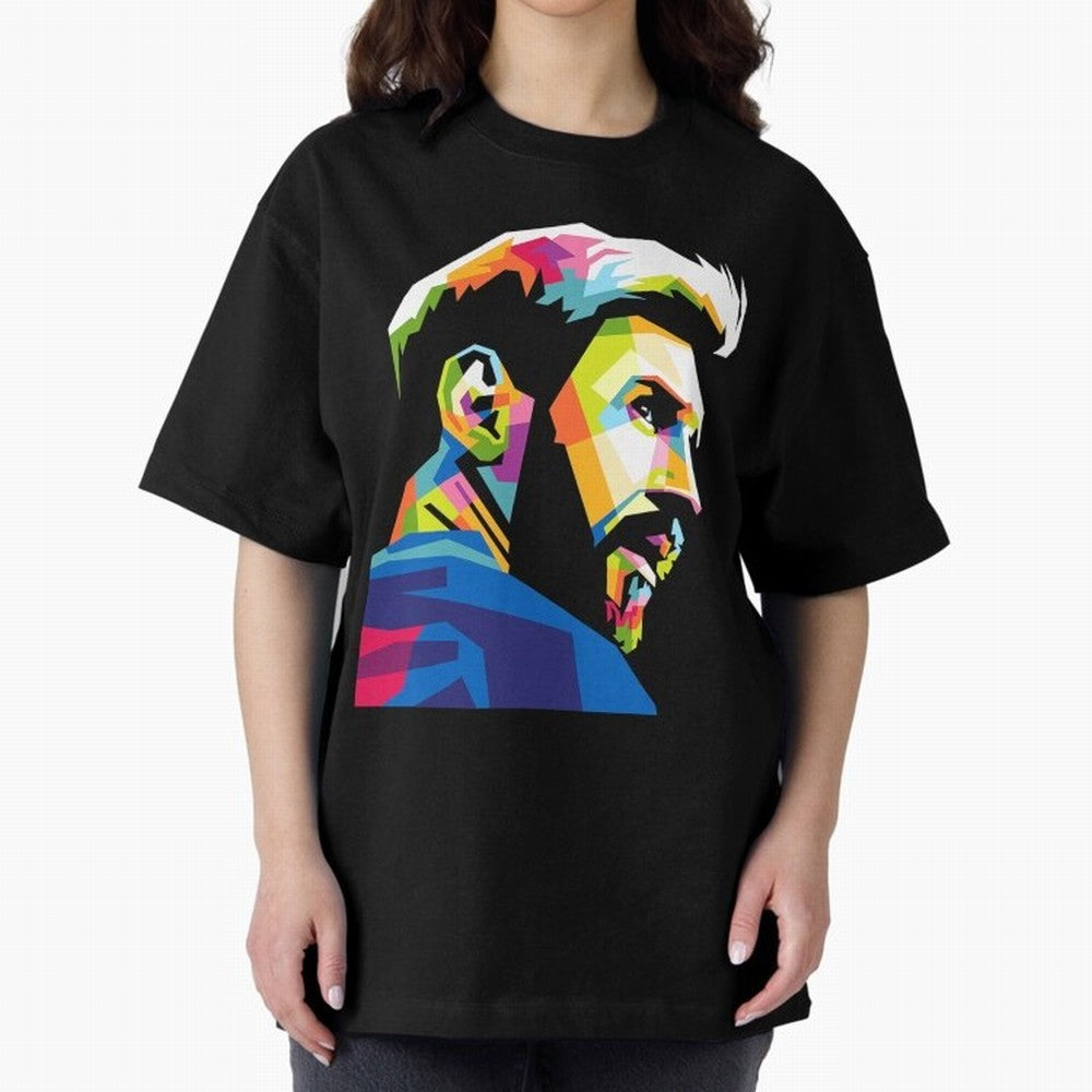 Wpap Leo Messi Graphic Oversized T-Shirt Show Support during FIFA World Cup 2026 for Fans of Messi and Cristiano Ronaldo and Netherlands, Bringing Vintage Soccer Flavor, Modern Football Stars, National Flags and Final Night Emotion; Great for