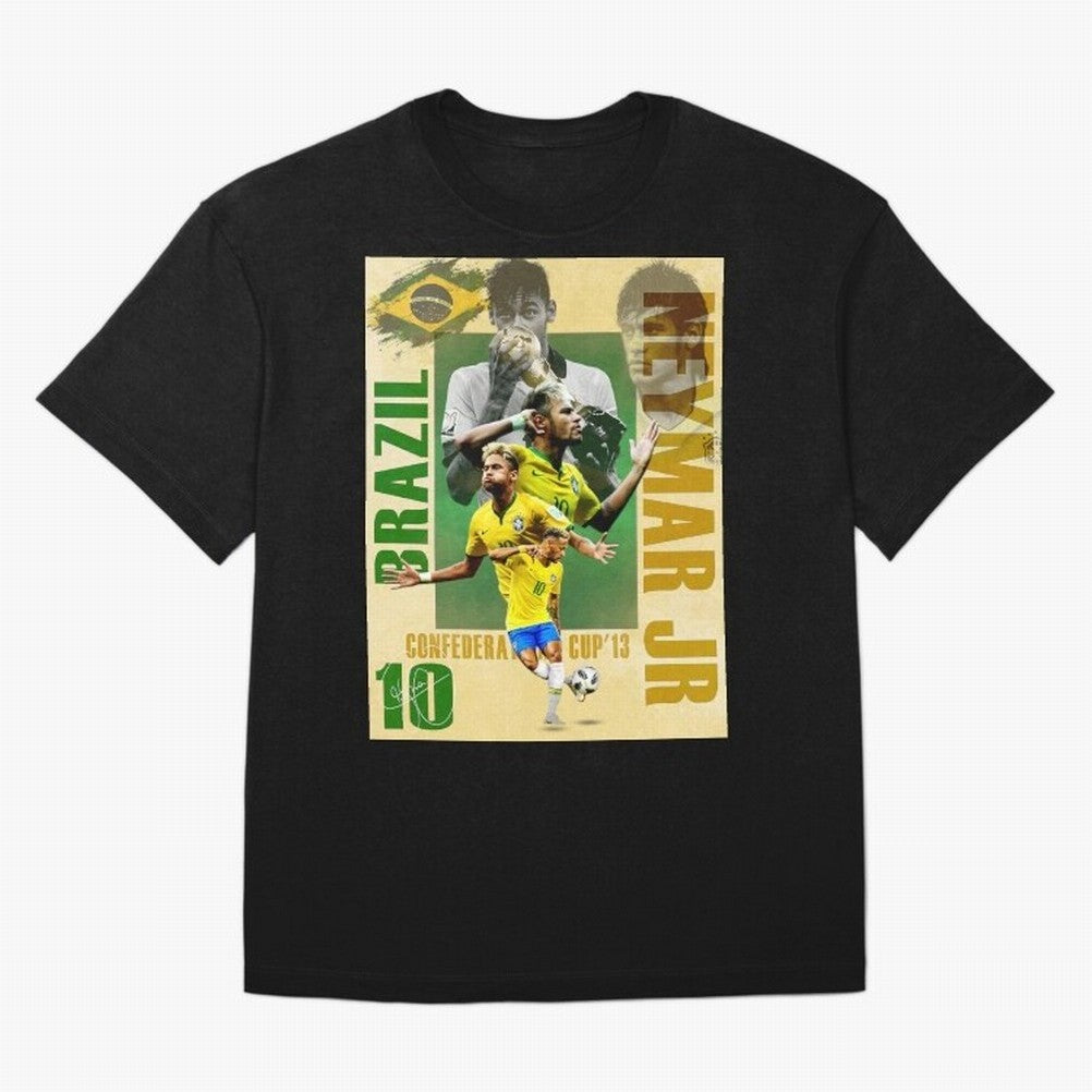 Neymar Jr Brazil World Cup Poster, Soccer Football Wall Art Print Decor Premium T-Shirt Make Every Kick Count in FIFA World Cup 2026 for Fans of Messi and Cristiano Ronaldo and England, France and Netherlands, Bringing Game Day Rituals, Football