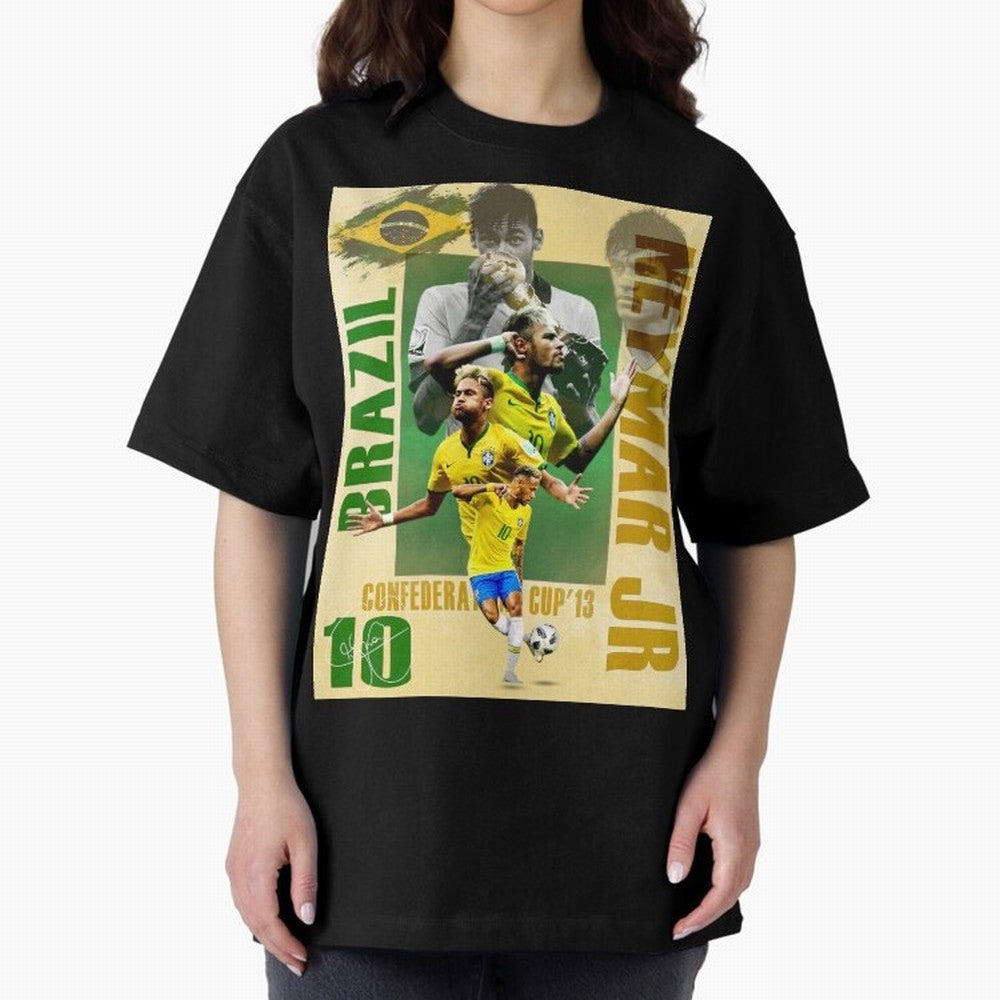 Neymar Jr Brazil World Cup Poster, Soccer Football Wall Art Print Decor Premium T-Shirt Make Every Kick Count in FIFA World Cup 2026 for Fans of Messi and Cristiano Ronaldo and England, France and Netherlands, Bringing Game Day Rituals, Football