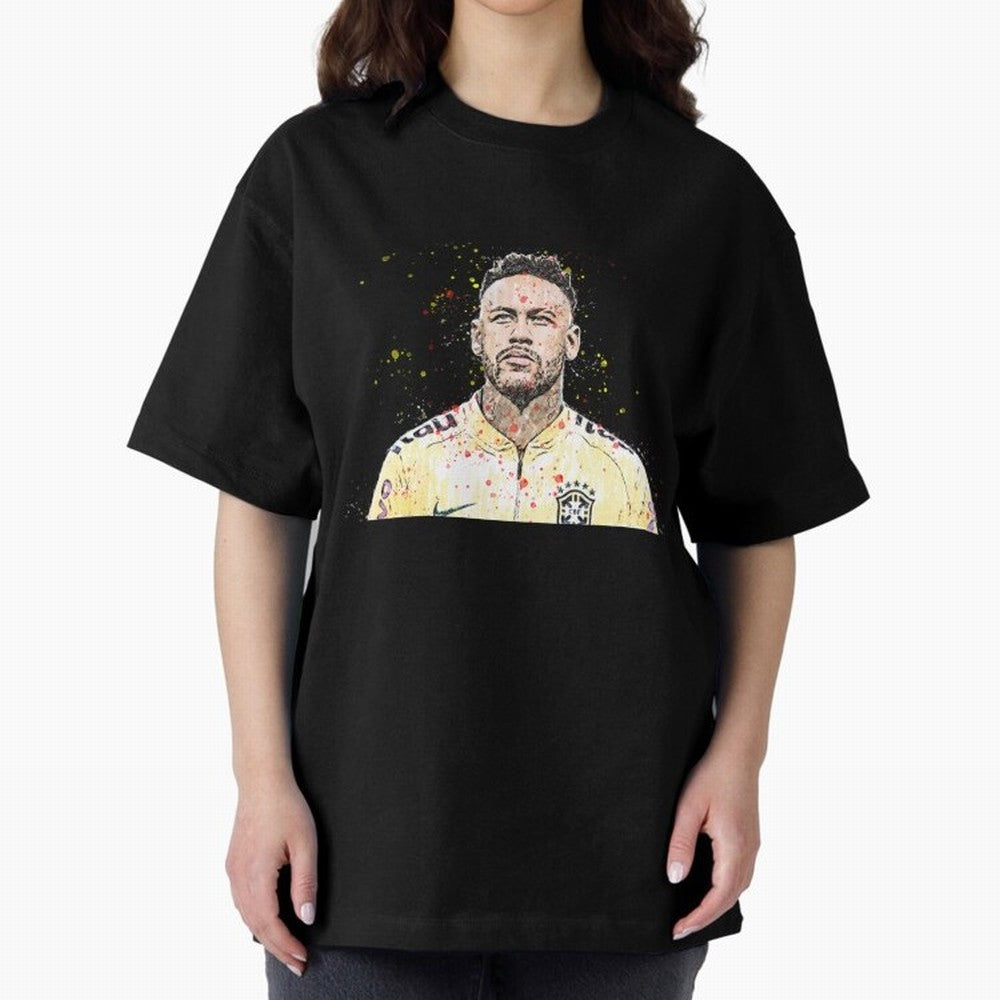 Neymar Neymar Oversized T-Shirt Back Your Heroes with FIFA World Cup 2026 Spirit, Capturing France, Haaland, Match Day Excitement, Supporter Culture, Golden Goals and Global Football Passion; Great for Watch Parties, Sports Bars, Family Nights, Fan