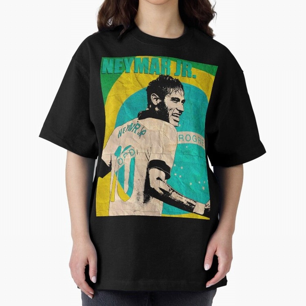 Neymar Oversized T-Shirt Celebrate the Stars of FIFA World Cup 2026 Spirit, Connected to Brazil, Mbappe and Neymar, Football Festival Excitement, Trophy Ambitions, Country Rivalries and Star Player Buzz; Created for Match Day Parties, Soccer Gifts,
