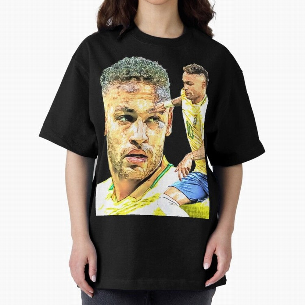 Neymar Futbol Oversized T-Shirt Celebrate Football Heritage in FIFA World Cup 2026 USA Canada Mexico for Fans of Neymar, Haaland and Cristiano Ronaldo and Brazil, Bringing Soccer Culture, Superstar Moments, National Team Dreams and Competitive