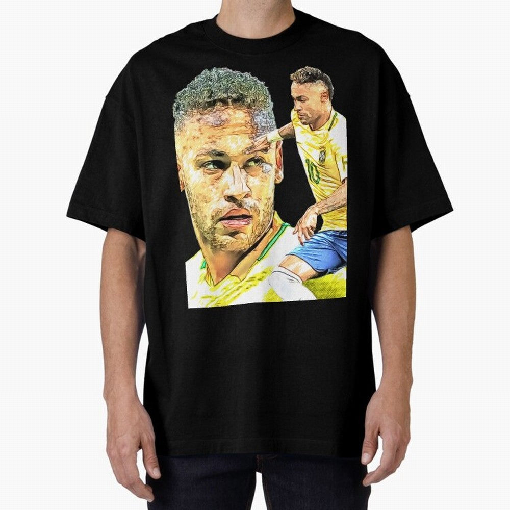 Neymar Futbol Oversized T-Shirt Celebrate Football Heritage in FIFA World Cup 2026 USA Canada Mexico for Fans of Neymar, Haaland and Cristiano Ronaldo and Brazil, Bringing Soccer Culture, Superstar Moments, National Team Dreams and Competitive