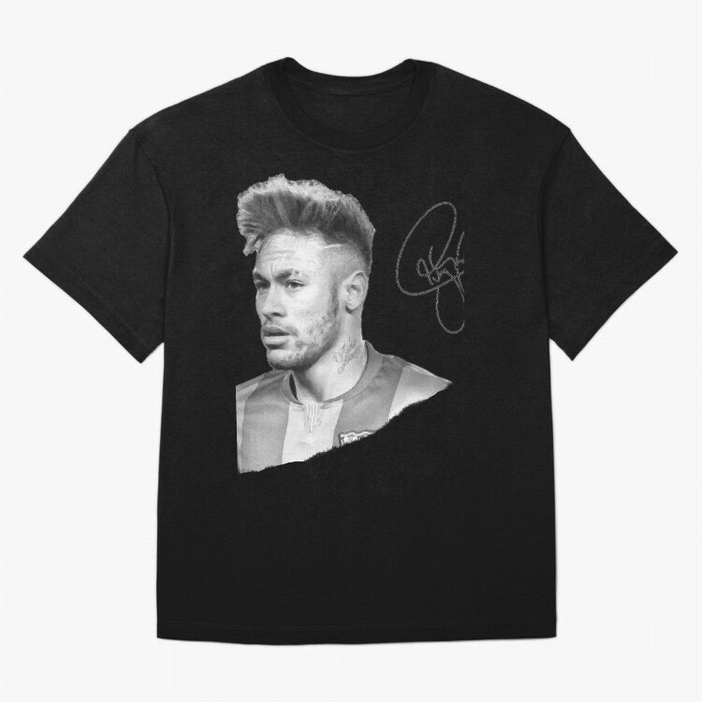 Neymar in black & white with signature Classic T-Shirt Celebrate Golden Goal Energy in FIFA World Cup 2026 USA Canada Mexico Made for Mbappe, Germany Energy, Stadium Memories, Football Loyalty, International Chants and Championship Tradition;