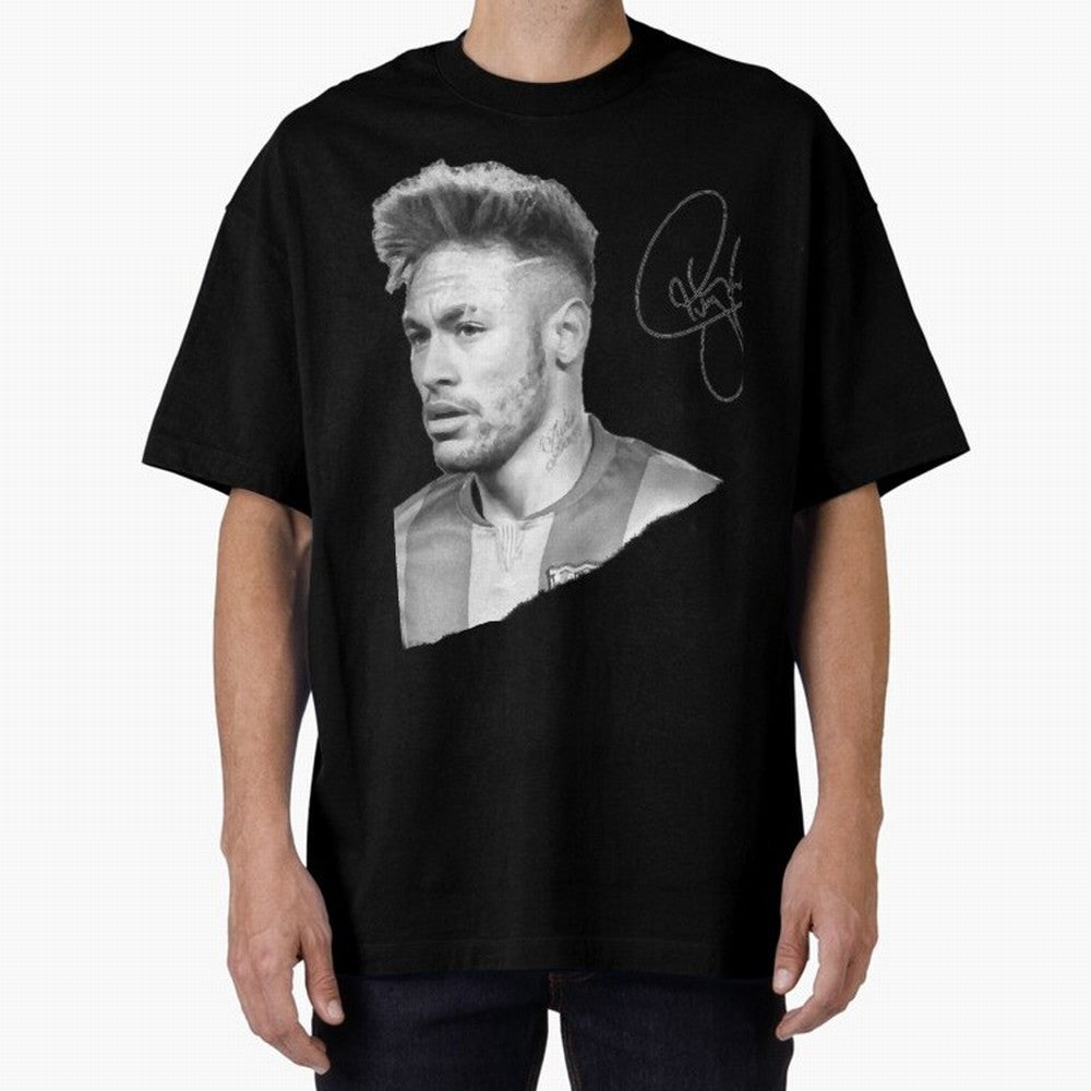 Neymar in black & white with signature Classic T-Shirt Celebrate Golden Goal Energy in FIFA World Cup 2026 USA Canada Mexico Made for Mbappe, Germany Energy, Stadium Memories, Football Loyalty, International Chants and Championship Tradition;