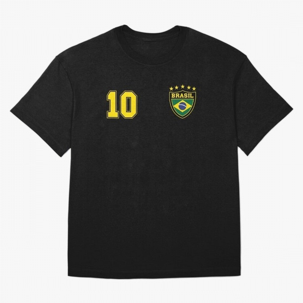 Classic Brasil Soccer No. 10 Brazil World Jersey Cup T Shirt Essential T-Shirt Showcase Match Day Hype around FIFA World Cup 2026, Messi and Cristiano Ronaldo, France, Vintage Soccer Flavor, Modern Football Stars, National Flags and Final Night