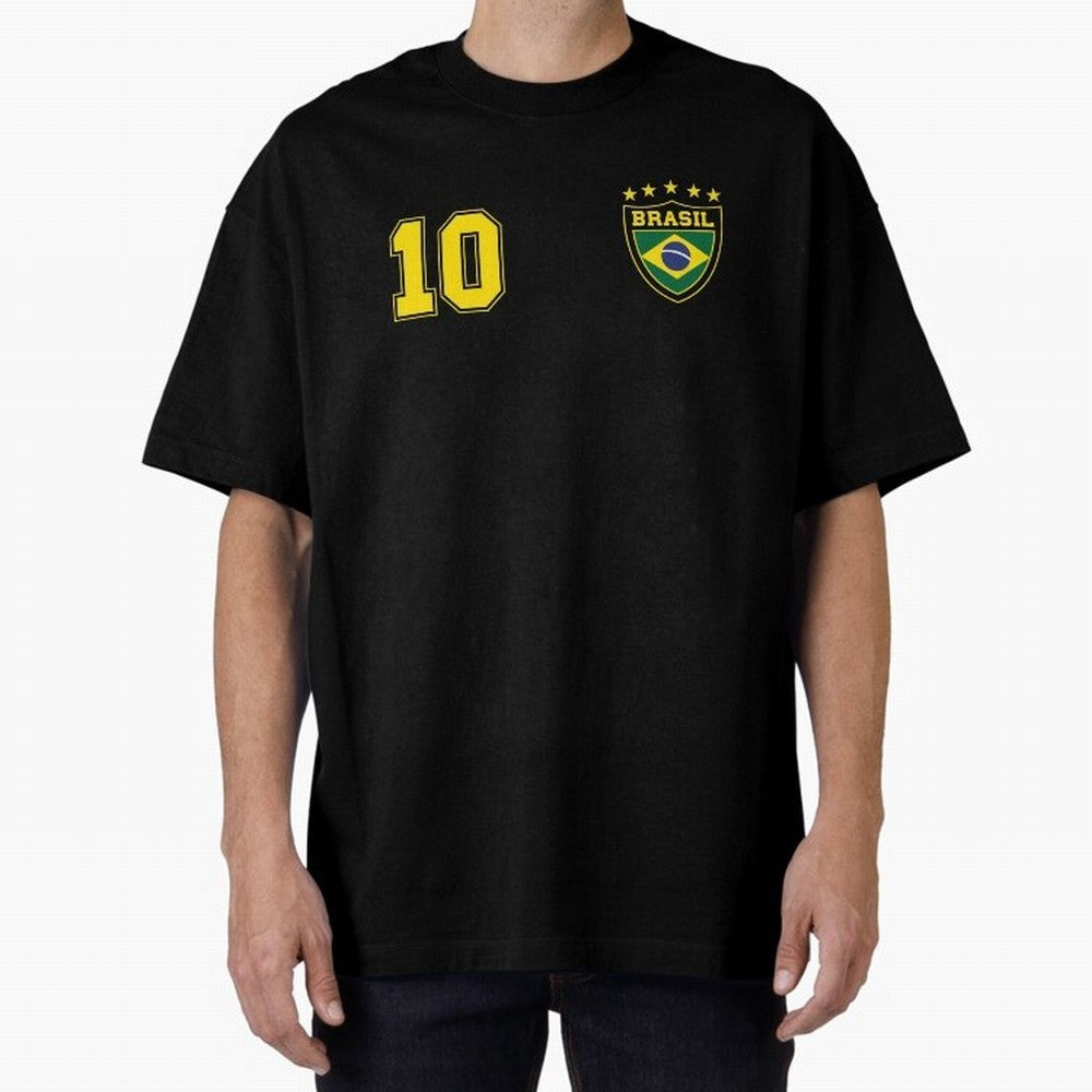 Classic Brasil Soccer No. 10 Brazil World Jersey Cup T Shirt Essential T-Shirt Showcase Match Day Hype around FIFA World Cup 2026, Messi and Cristiano Ronaldo, France, Vintage Soccer Flavor, Modern Football Stars, National Flags and Final Night