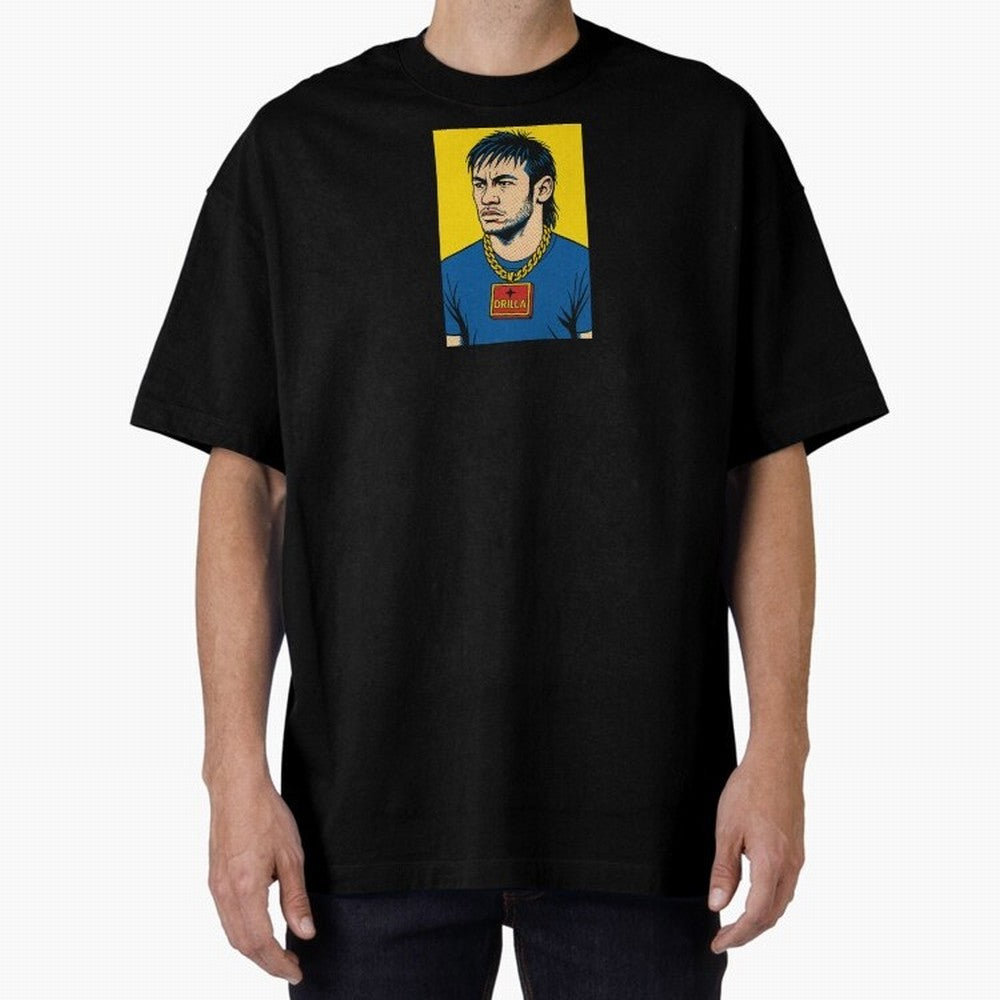 Drilla Clothing Neymar Popart Print T Shirt Oversized T-Shirt Turn Football Passion into FIFA World Cup 2026 Group Stage with Cristiano Ronaldo, Argentina and Brazil Energy, Goal Celebration Energy, Supporter Heritage, Football Icons and Worldwide
