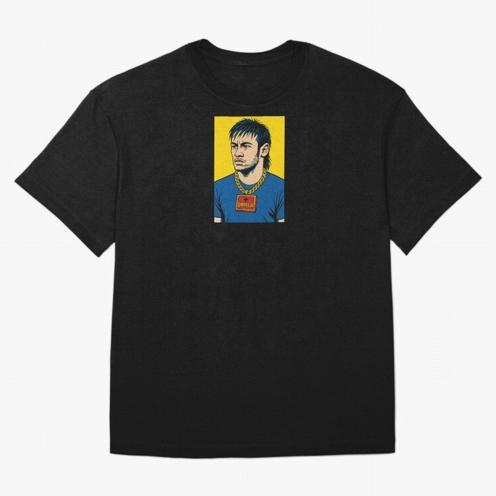 Drilla Clothing Neymar Popart Print T Shirt Oversized T-Shirt Turn Football Passion into FIFA World Cup 2026 Group Stage with Cristiano Ronaldo, Argentina and Brazil Energy, Goal Celebration Energy, Supporter Heritage, Football Icons and Worldwide