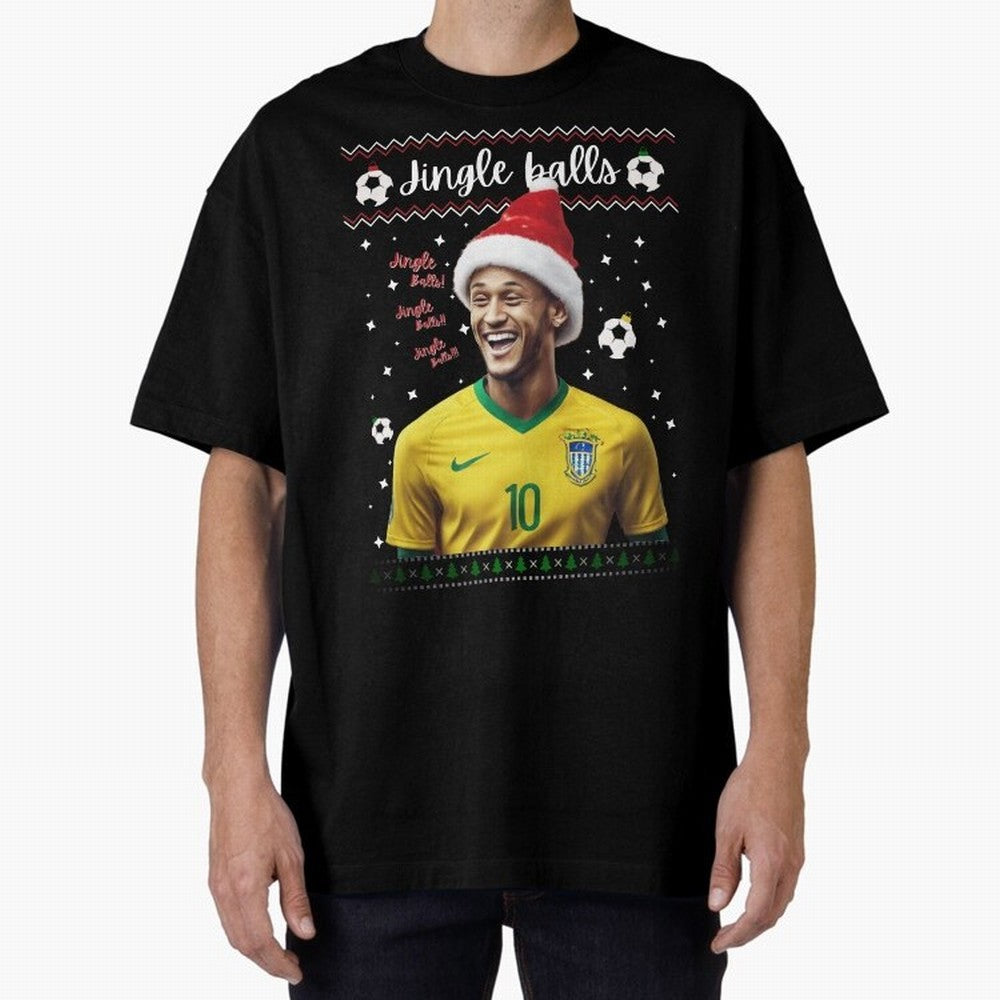 Jingle Balls Christmas Football Fan Art with Santa Neymar Active T-Shirt Discover the FIFA World Cup 2026 Group Stage Journey through Messi Highlights, Argentina, France and Brazil Pride, Sports Nostalgia, International Competition, Famous Players