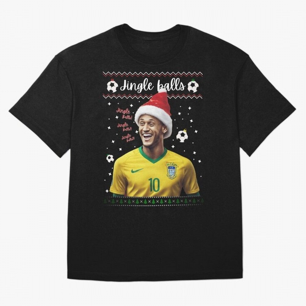 Jingle Balls Christmas Football Fan Art with Santa Neymar Active T-Shirt Discover the FIFA World Cup 2026 Group Stage Journey through Messi Highlights, Argentina, France and Brazil Pride, Sports Nostalgia, International Competition, Famous Players