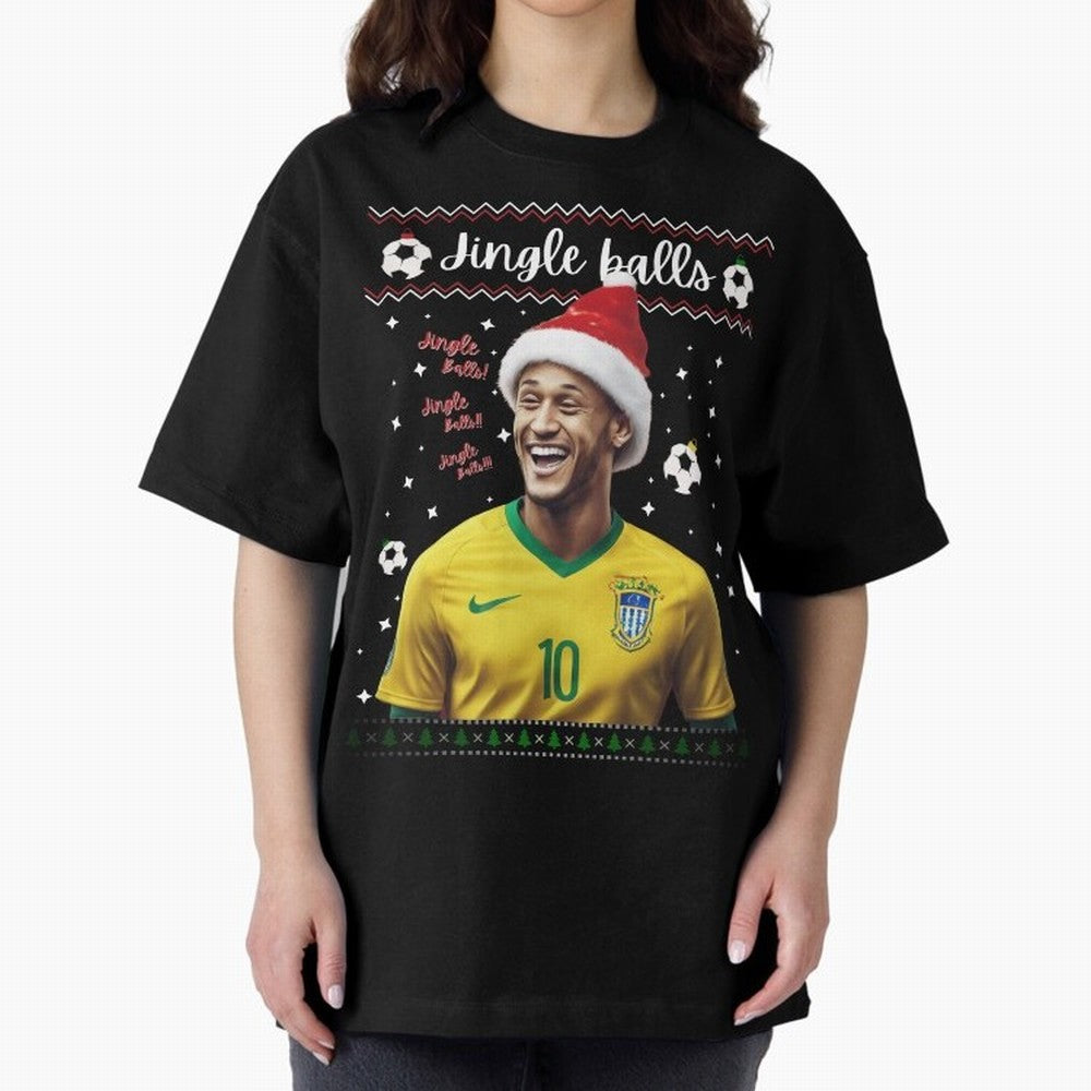 Jingle Balls Christmas Football Fan Art with Santa Neymar Active T-Shirt Discover the FIFA World Cup 2026 Group Stage Journey through Messi Highlights, Argentina, France and Brazil Pride, Sports Nostalgia, International Competition, Famous Players