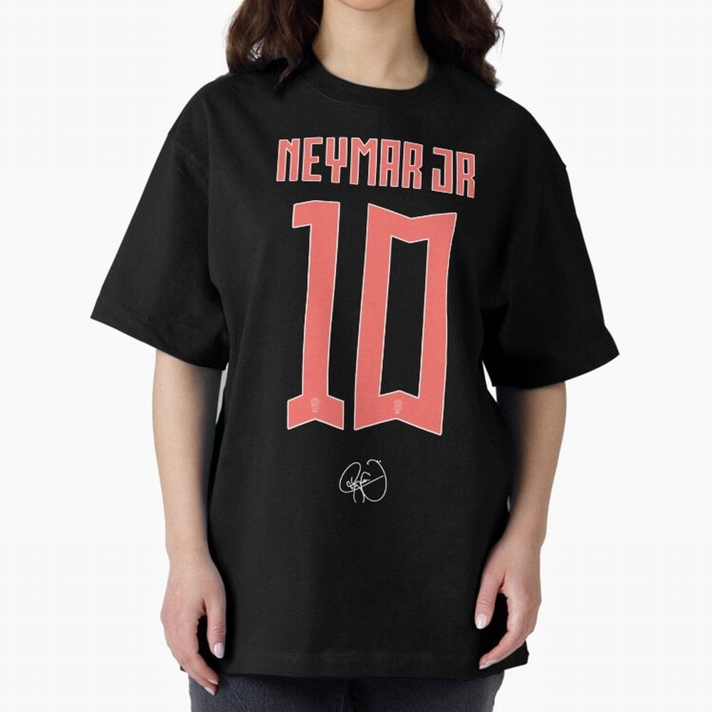 Neymar 10 Oversized T-Shirt Support Your Favorite Stars during Global Football Passion for FIFA World Cup 2026, Centered on Messi, CR7 and Mbappe, France and Portugal, Championship Spirit, Famous Goals, Roaring Crowds and International Football