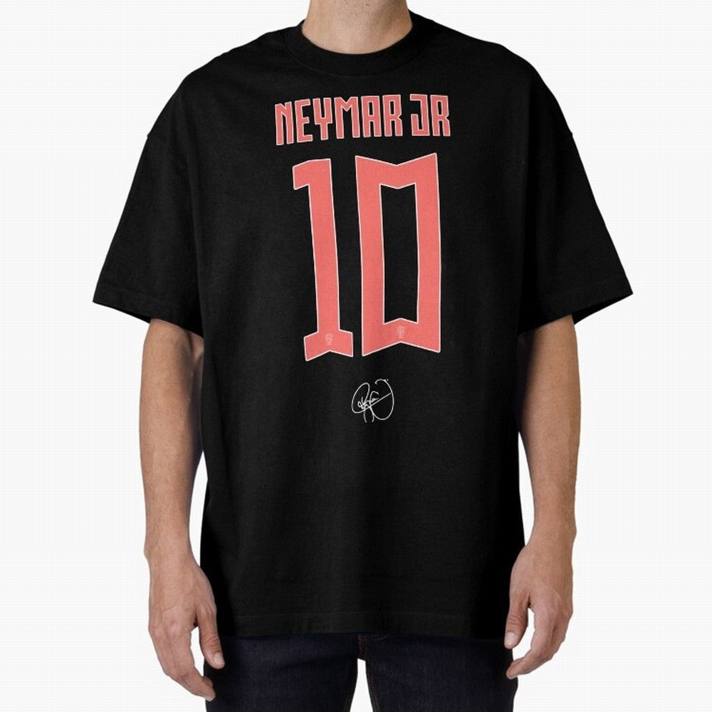 Neymar 10 Oversized T-Shirt Support Your Favorite Stars during Global Football Passion for FIFA World Cup 2026, Centered on Messi, CR7 and Mbappe, France and Portugal, Championship Spirit, Famous Goals, Roaring Crowds and International Football