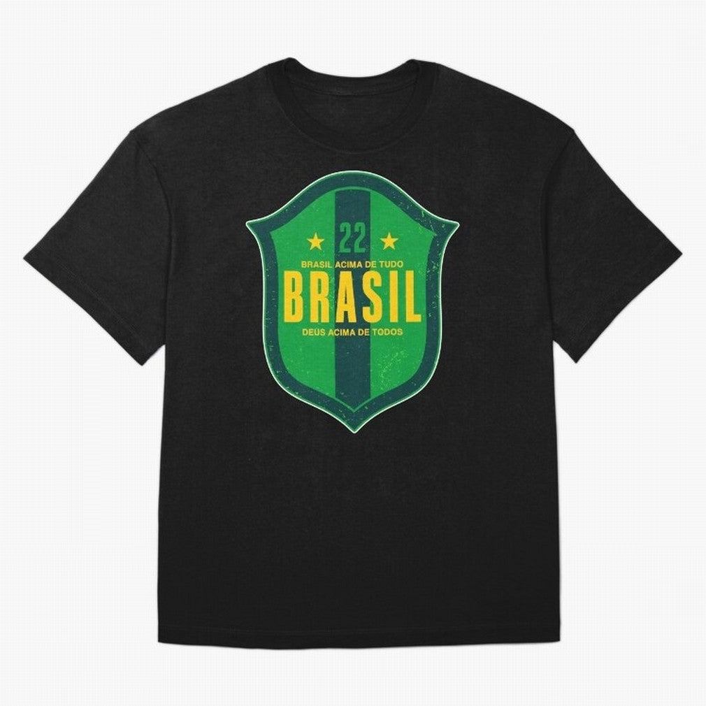 BRAS?O BRASIL 22 Oversized T-Shirt Make Your Look Match Global Football Passion for FIFA World Cup 2026, Featuring Neymar, Haaland and Cristiano Ronaldo, England, Vintage Soccer Flavor, Modern Football Stars, National Flags and Final Night Emotion;