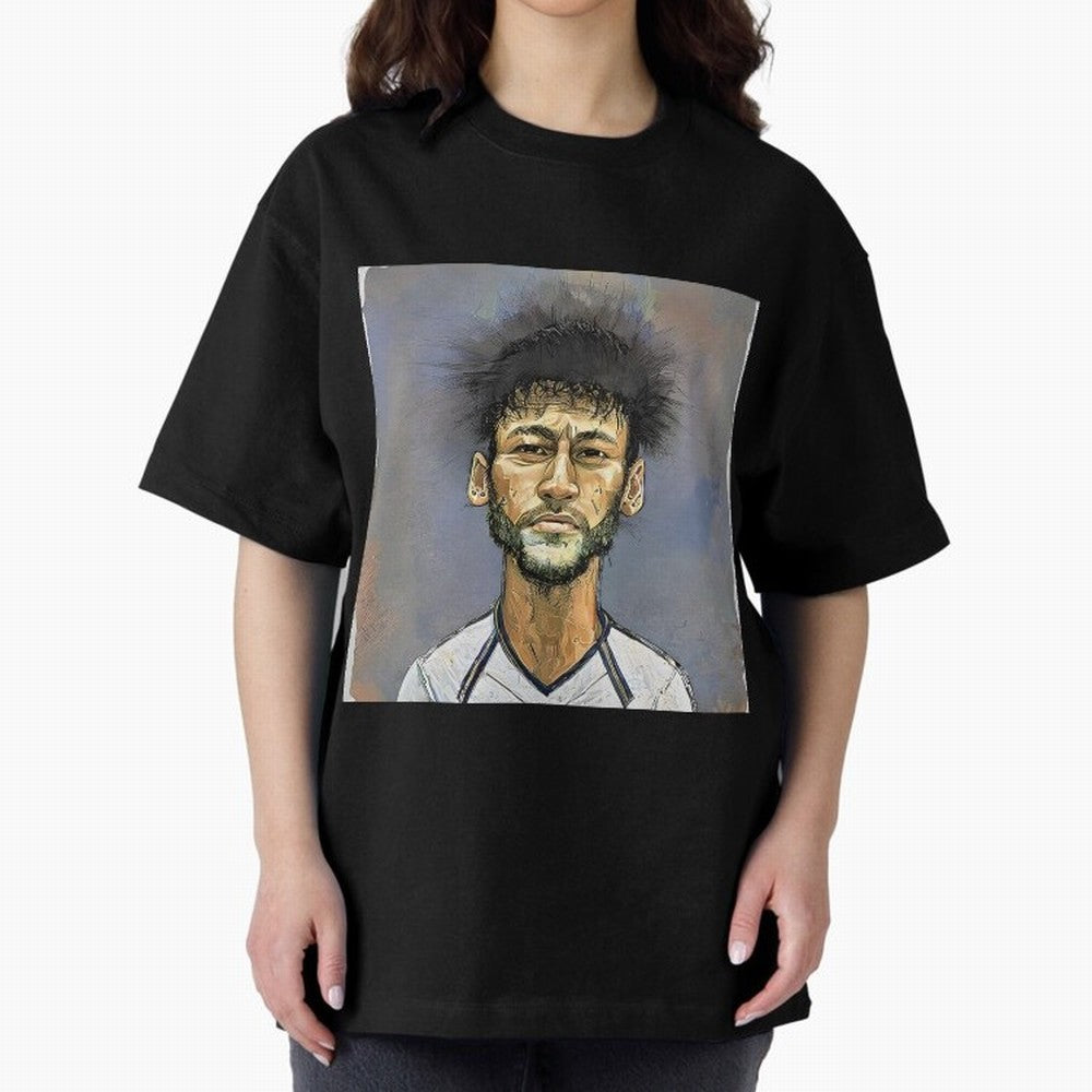 Portrait of neymar Oversized T-Shirt Live for the Drama of FIFA World Cup 2026 USA Canada Mexico for Fans of Cristiano Ronaldo and Argentina and Brazil, Bringing Football Festival Excitement, Trophy Ambitions, Country Rivalries and Star Player