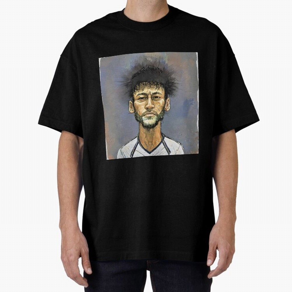 Portrait of neymar Oversized T-Shirt Live for the Drama of FIFA World Cup 2026 USA Canada Mexico for Fans of Cristiano Ronaldo and Argentina and Brazil, Bringing Football Festival Excitement, Trophy Ambitions, Country Rivalries and Star Player