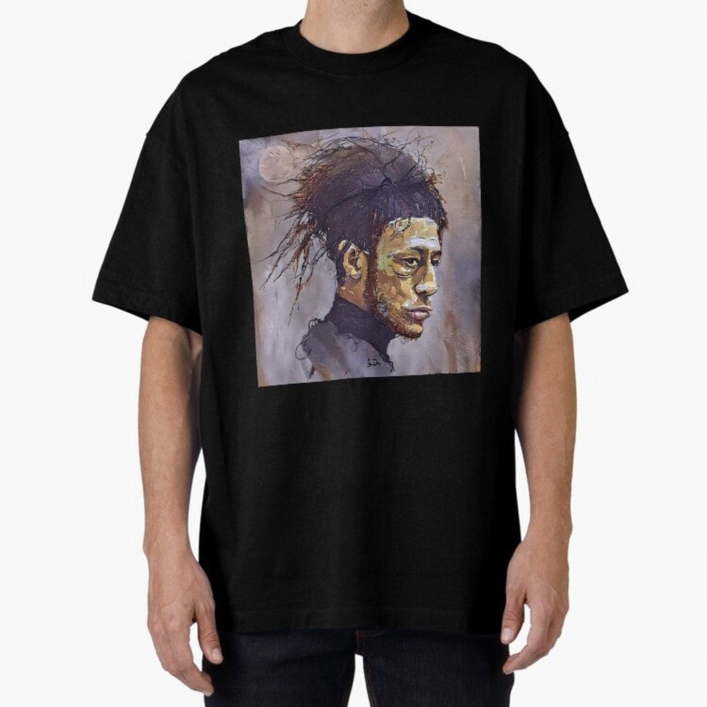 sketch of Neymar Oversized T-Shirt Bring a Vintage Feel to Global Football Passion for FIFA World Cup 2026 Group Stage, Featuring Mbappe and Neymar, Brazil, Fan Favorite Moments, National Team Passion, Big Match Drama and Soccer History; Perfect