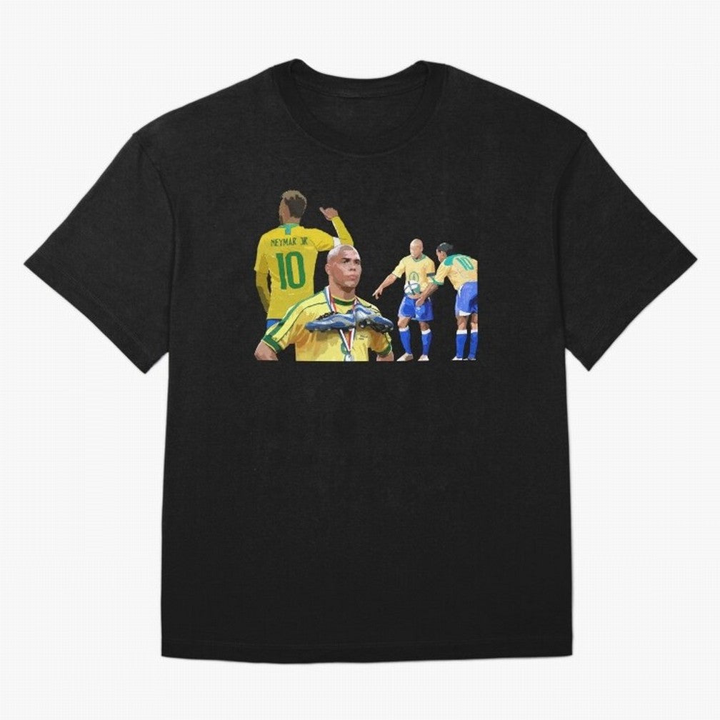 Brazilian Icons Oversized T-Shirt Celebrate Soccer Greatness during FIFA World Cup 2026 for Fans of Messi, Neymar and Mbappe and Portugal, Spain and Germany, Bringing Supporter Pride, Iconic Celebrations, Legendary Names and Global Match Day
