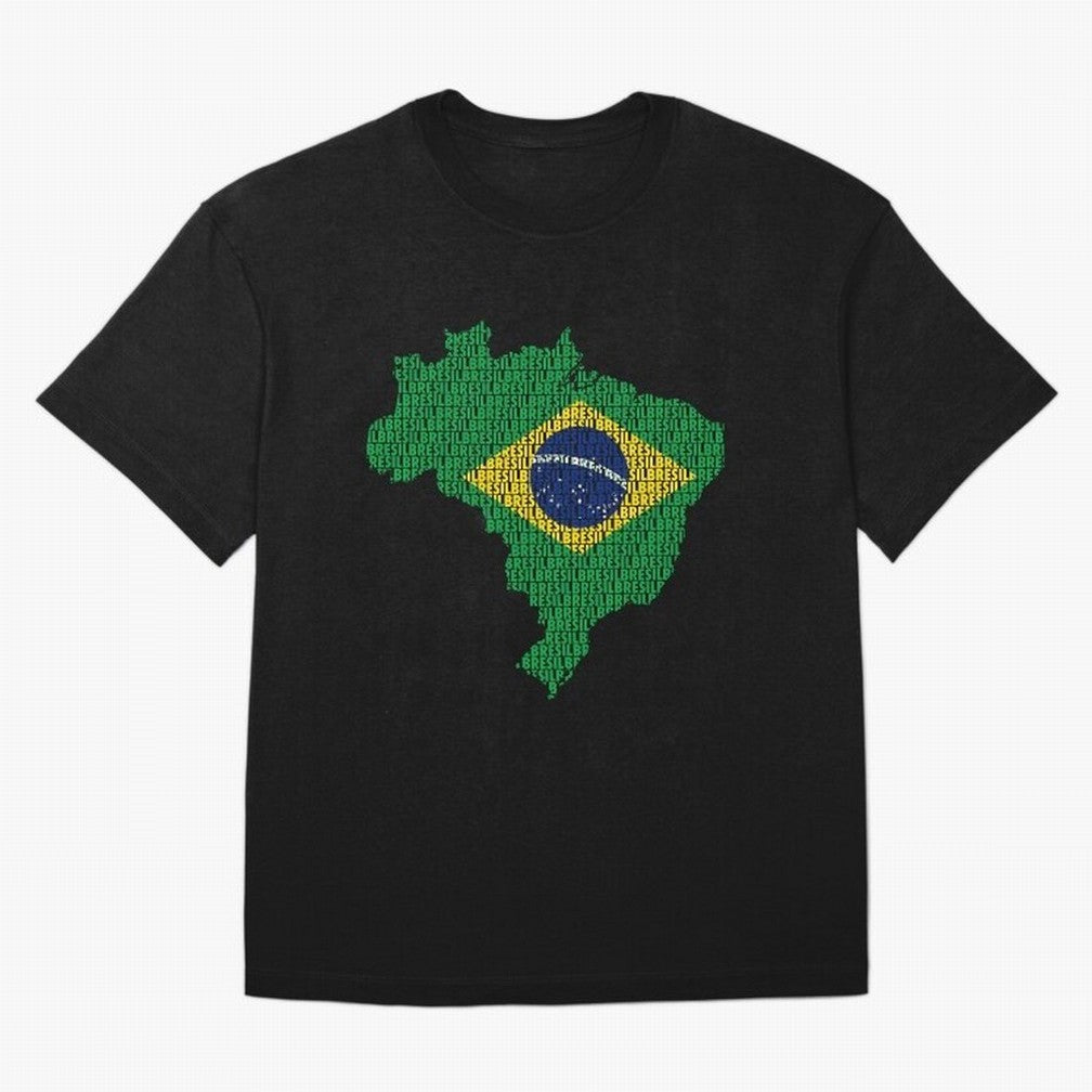 Map of Brazil (Brazil) Classic T-Shirt Feel the Roar of Match Day Hype around FIFA World Cup 2026 Group Stage, Neymar, France and Portugal, Global Supporter Spirit, Legendary Goals, National Colors and Tournament Celebration; Made for Collectors