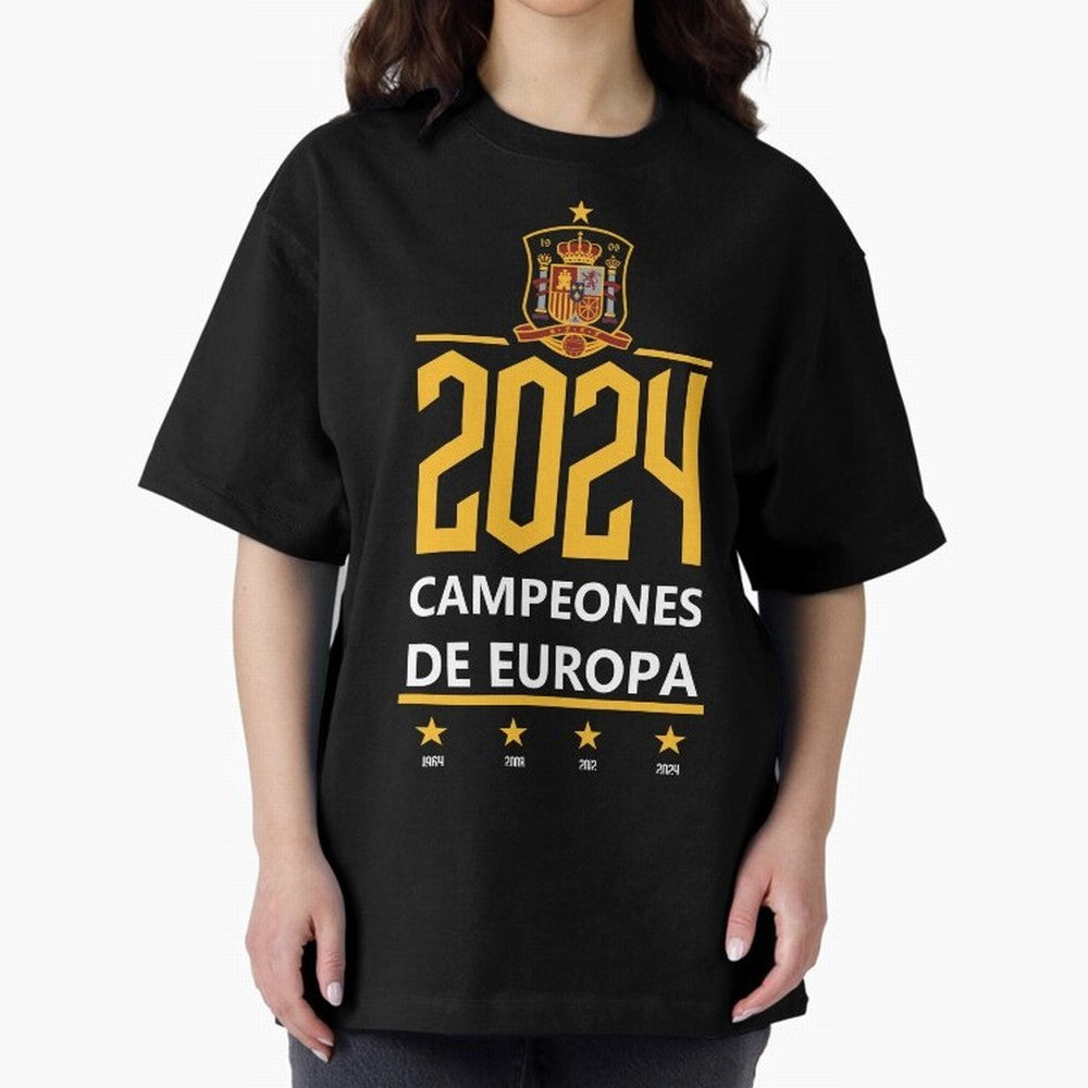 Campeonato Europa 2024 Oversized T-Shirt Bring Legendary Rivalry Energy to Global Football Passion for FIFA World Cup 2026 USA Canada Mexico, Centered on Messi, Neymar and Mbappe, France, Vintage Soccer Flavor, Modern Football Stars, National Flags