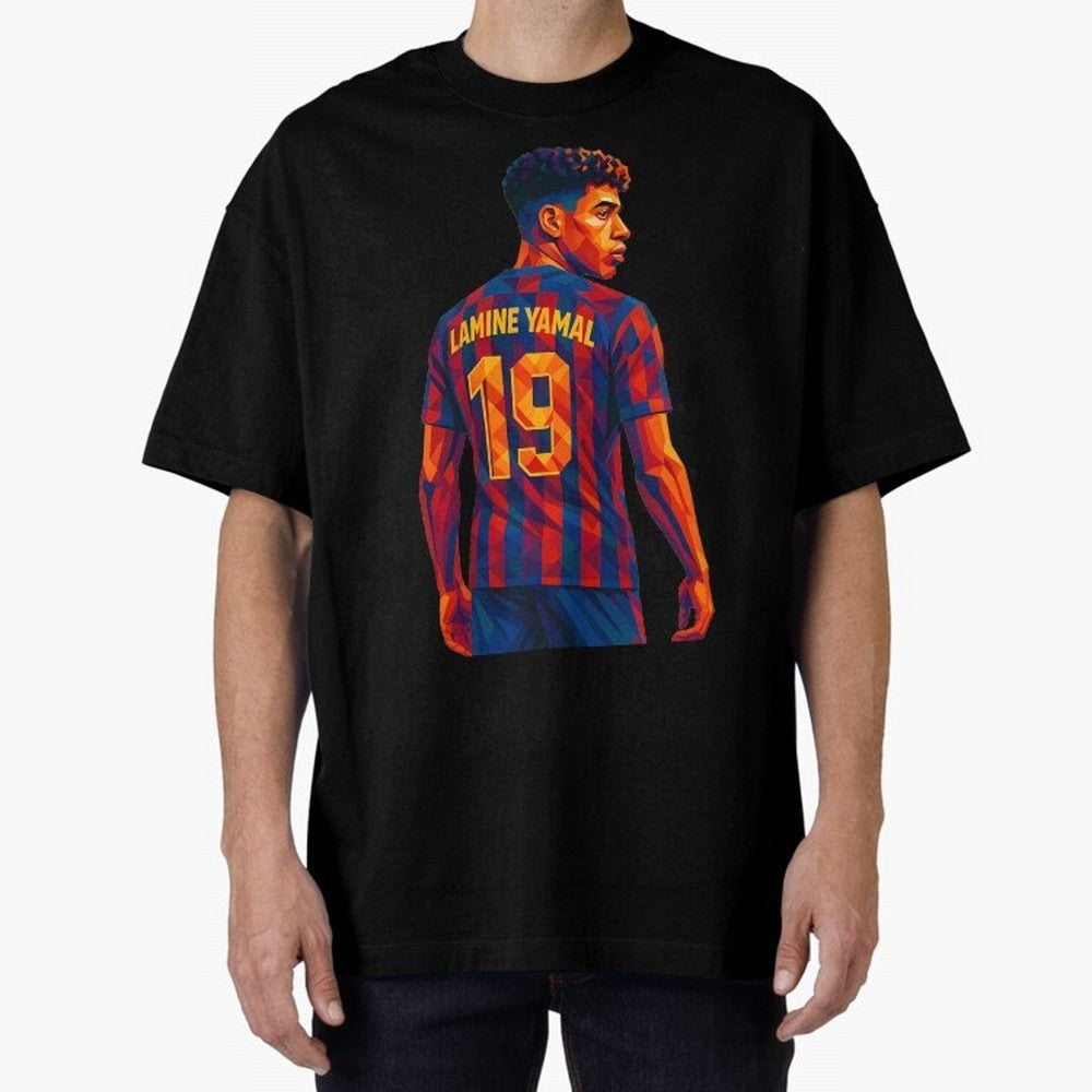 Lamine Yamal Oversized T-Shirt Celebrate the Road through FIFA World Cup 2026 Group Stage Spirit, Highlighting England, Mbappe and Neymar, Football Festival Excitement, Trophy Ambitions, Country Rivalries and Star Player Buzz; Great for Watch