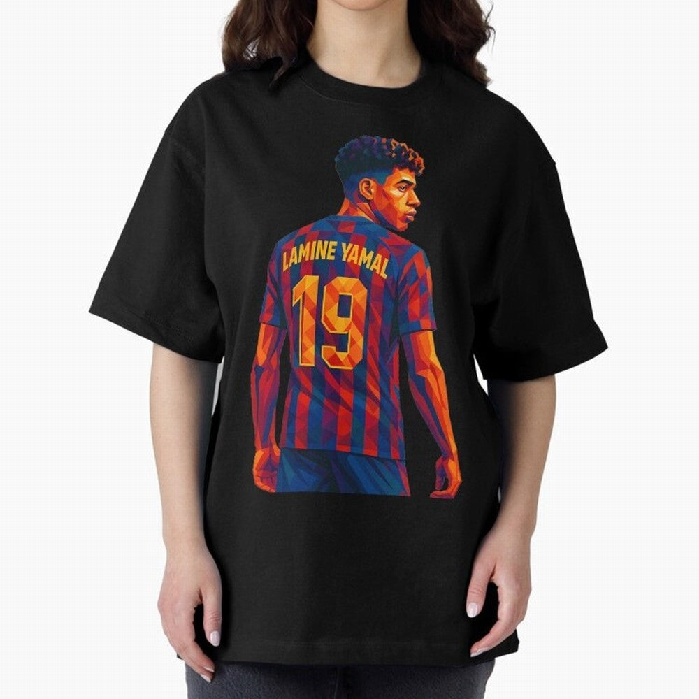 Lamine Yamal Oversized T-Shirt Celebrate the Road through FIFA World Cup 2026 Group Stage Spirit, Highlighting England, Mbappe and Neymar, Football Festival Excitement, Trophy Ambitions, Country Rivalries and Star Player Buzz; Great for Watch