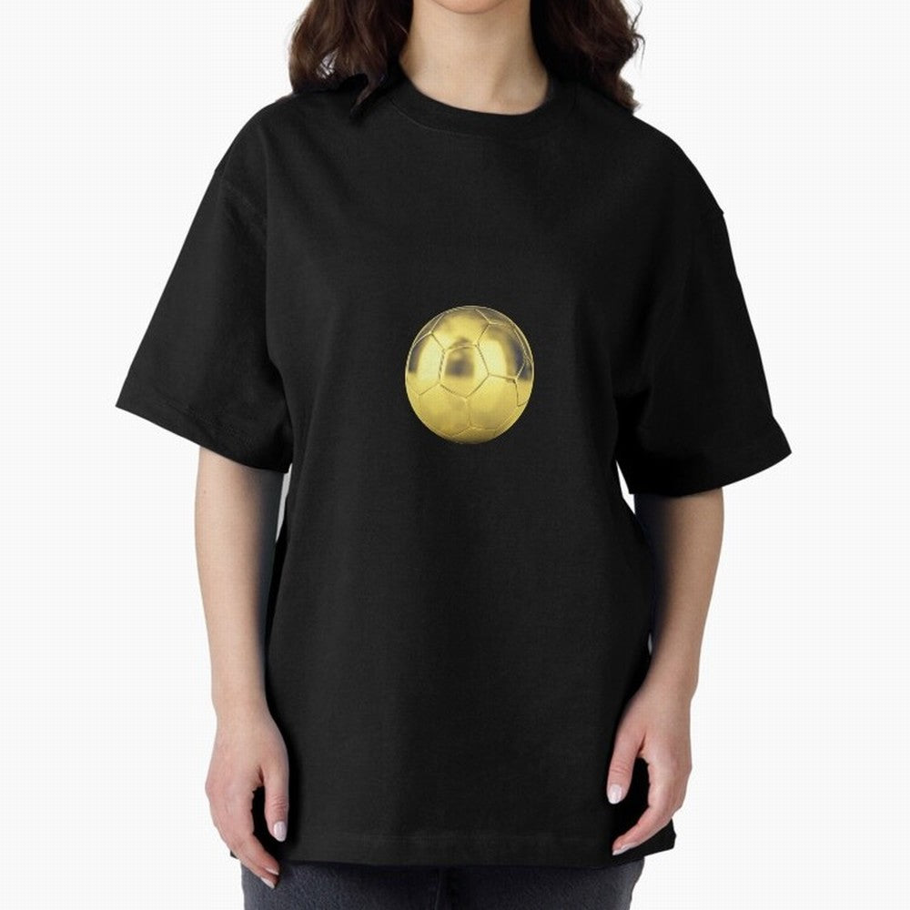 Gold Football | Golden Football Good Quality Oversized T-Shirt Carry National Pride through FIFA World Cup 2026 USA Canada Mexico Celebrating Neymar, Haaland and Cristiano Ronaldo, England, France and Netherlands Energy, Fan Favorite Moments,