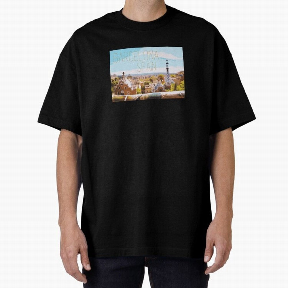 Barcelona Print Oversized T-Shirt Bring Home the FIFA World Cup 2026 Journey through Haaland Highlights, France and Portugal Pride, Global Supporter Spirit, Legendary Goals, National Colors and Tournament Celebration; Great for Watch Parties,