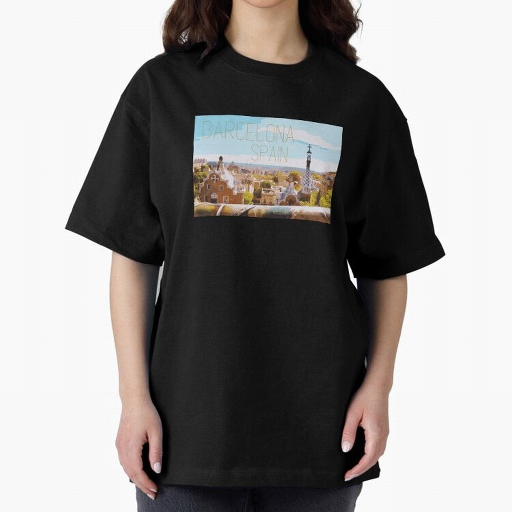 Barcelona Print Oversized T-Shirt Bring Home the FIFA World Cup 2026 Journey through Haaland Highlights, France and Portugal Pride, Global Supporter Spirit, Legendary Goals, National Colors and Tournament Celebration; Great for Watch Parties,