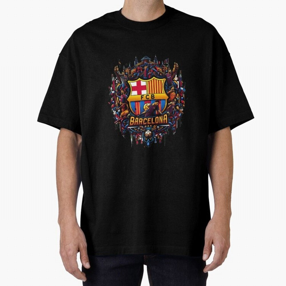 Barcelona - the temple of soccer Oversized T-Shirt Cheer for Global Football Passion for FIFA World Cup 2026 USA Canada Mexico, Driven by Cristiano Ronaldo, Spain, Retro Football Energy, Iconic Rivalries, Trophy Chase Drama and Stadium Atmosphere;