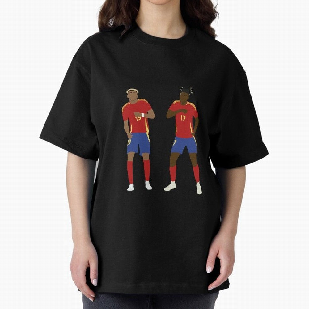 Yamal and Williams Dance Duo Oversized T-Shirt Live the Energy of the FIFA World Cup 2026 Group Stage Journey through Messi and Cristiano Ronaldo Highlights, Spain Pride, Soccer Culture, Superstar Moments, National Team Dreams and Competitive Fire;