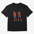 Yamal and Williams Dance Duo Oversized T-Shirt Live the Energy of the FIFA World Cup 2026 Group Stage Journey through Messi and Cristiano Ronaldo Highlights, Spain Pride, Soccer Culture, Superstar Moments, National Team Dreams and Competitive Fire;