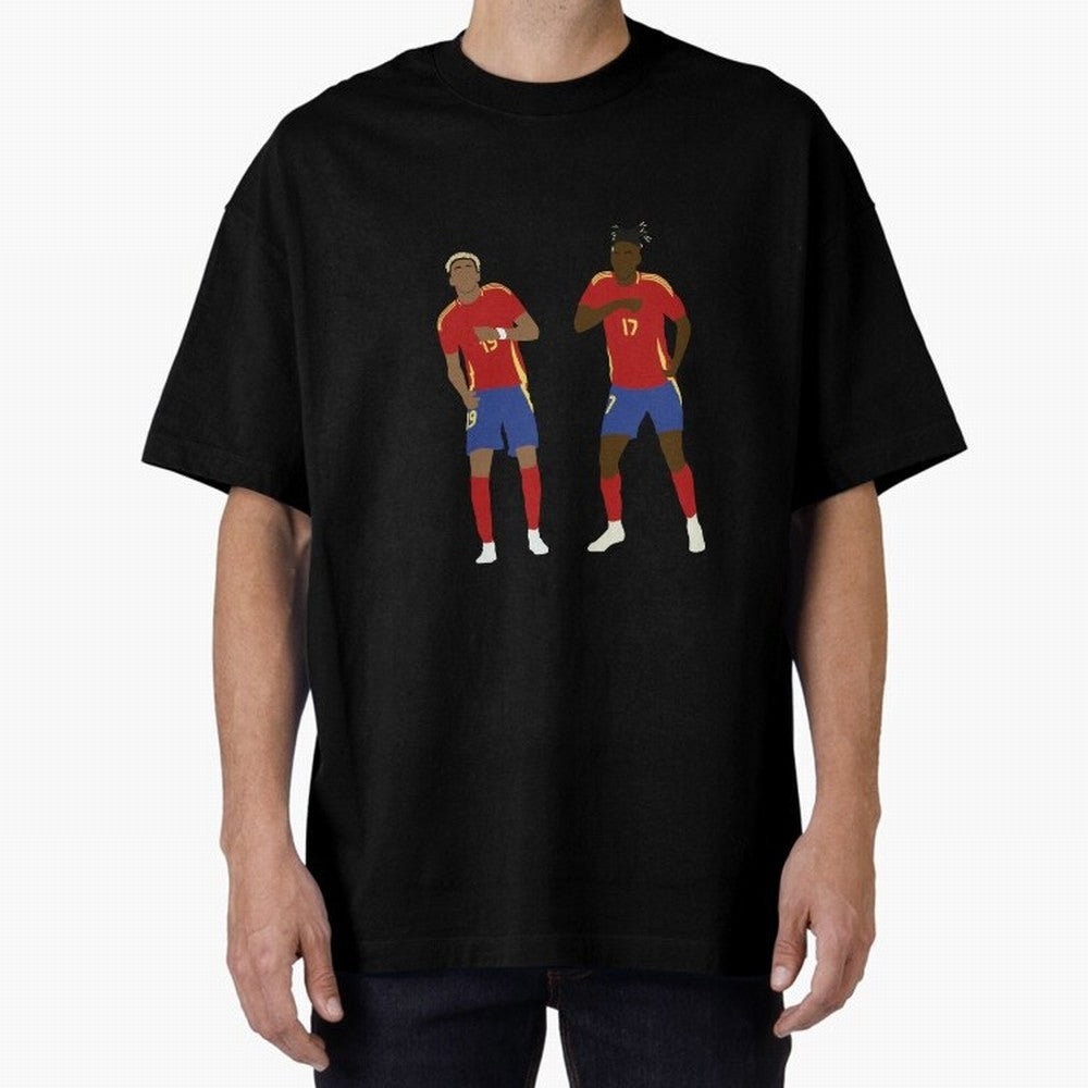 Yamal and Williams Dance Duo Oversized T-Shirt Live the Energy of the FIFA World Cup 2026 Group Stage Journey through Messi and Cristiano Ronaldo Highlights, Spain Pride, Soccer Culture, Superstar Moments, National Team Dreams and Competitive Fire;