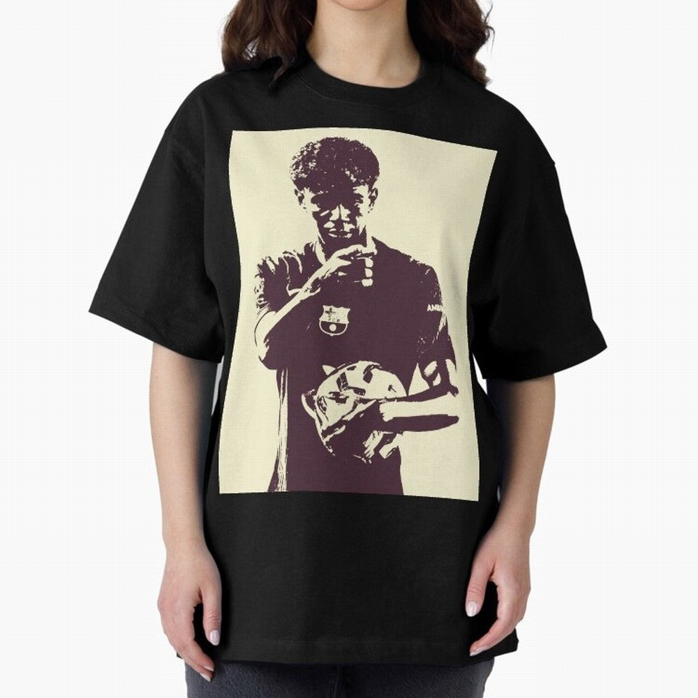 Lamine Yamal black and white Oversized T-Shirt Celebrate Classic Football Spirit in the FIFA World Cup 2026 Group Stage Journey through Neymar Highlights, Netherlands Pride, Supporter Pride, Iconic Celebrations, Legendary Names and Global Match Day