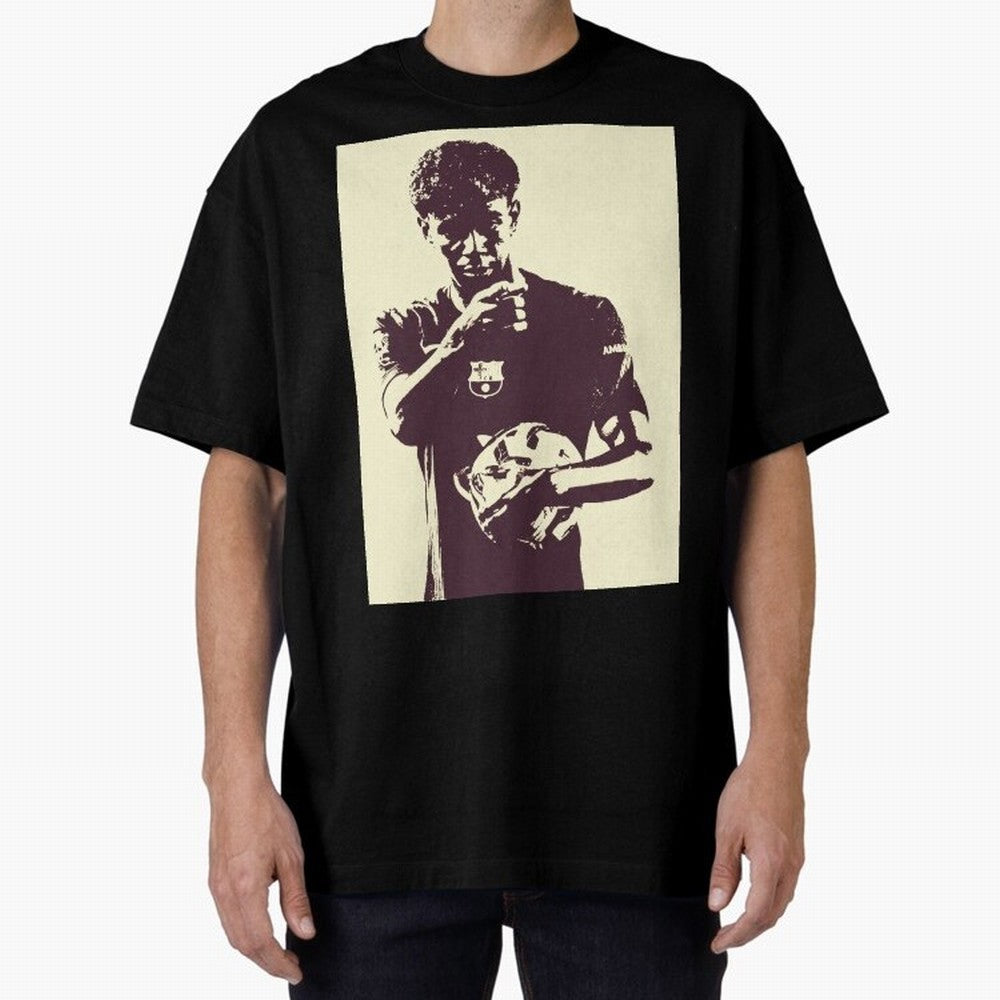 Lamine Yamal black and white Oversized T-Shirt Celebrate Classic Football Spirit in the FIFA World Cup 2026 Group Stage Journey through Neymar Highlights, Netherlands Pride, Supporter Pride, Iconic Celebrations, Legendary Names and Global Match Day