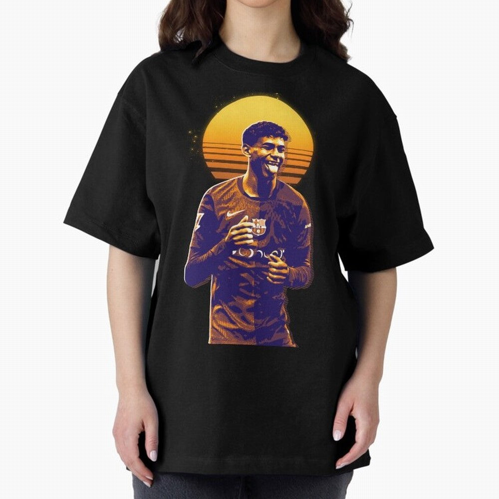 Yamal Lamine fcb club Oversized T-Shirt Spotlight Global Football Passion for FIFA World Cup 2026 Group Stage, Centered on Messi, CR7 and Mbappe, Portugal, Spain and Germany, Football Festival Excitement, Trophy Ambitions, Country Rivalries and