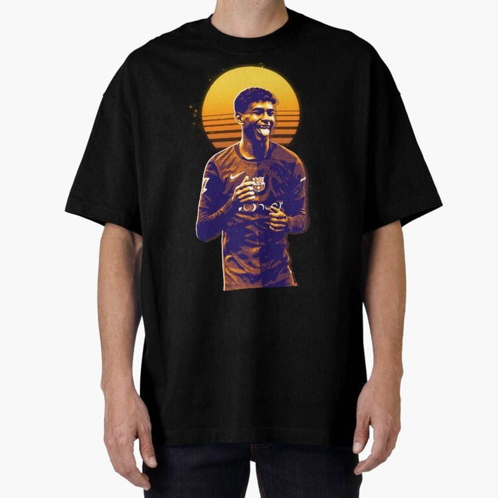 Yamal Lamine fcb club Oversized T-Shirt Spotlight Global Football Passion for FIFA World Cup 2026 Group Stage, Centered on Messi, CR7 and Mbappe, Portugal, Spain and Germany, Football Festival Excitement, Trophy Ambitions, Country Rivalries and