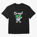 BRAZIL - Dabbing Football Soccer Ball - BRAZIL Classic T-Shirt Embrace Global Football Passion for FIFA World Cup 2026 Group Stage, with Haaland, France and Portugal, Vintage Soccer Flavor, Modern Football Stars, National Flags and Final Night