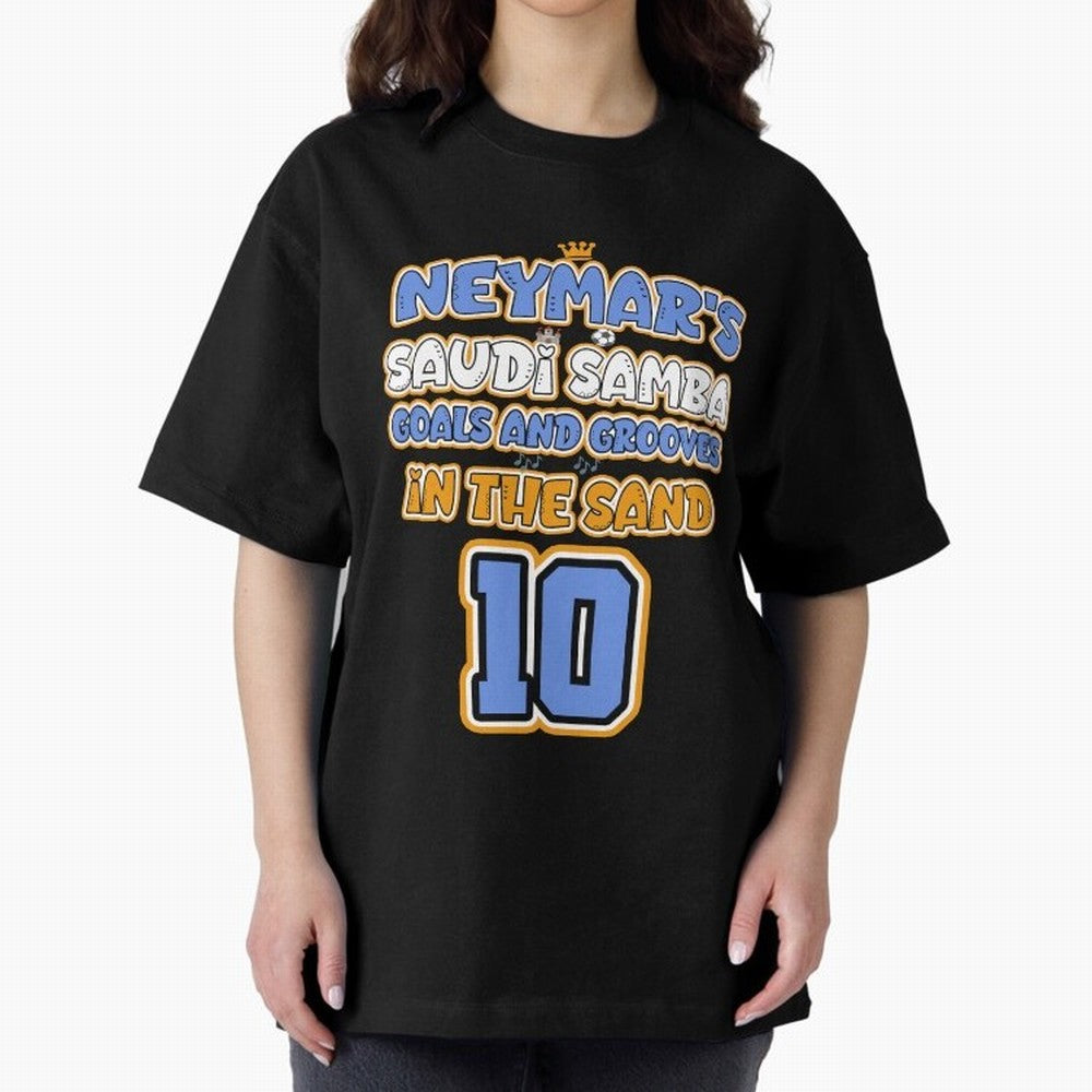 SAUDI SAMBA GOALS & GROOVES Oversized T-Shirt Celebrate Supporters United by Match Day Hype around FIFA World Cup 2026, Messi, Neymar and Mbappe, Spain and Netherlands, Retro Football Energy, Iconic Rivalries, Trophy Chase Drama and Stadium
