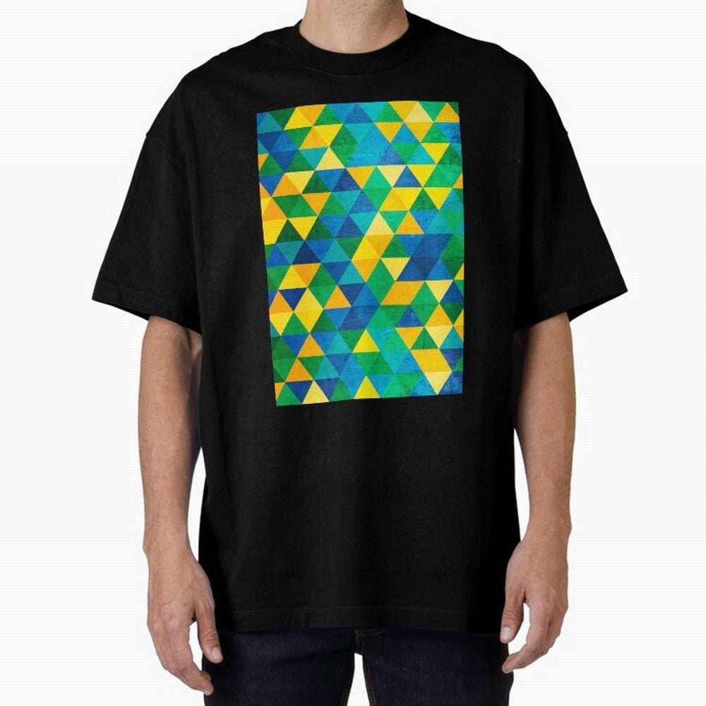 Geometric Brazil colors Classic T-Shirt Create FIFA World Cup 2026 Centered on Messi, CR7 and Mbappe, Portugal Energy, Football Festival Excitement, Trophy Ambitions, Country Rivalries and Star Player Buzz; Created for Match Day Parties, Soccer