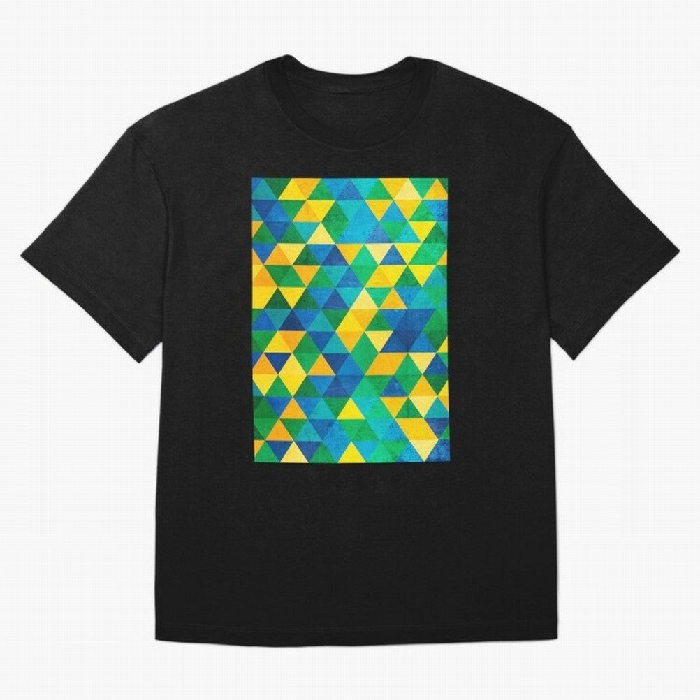 Geometric Brazil colors Classic T-Shirt Create FIFA World Cup 2026 Centered on Messi, CR7 and Mbappe, Portugal Energy, Football Festival Excitement, Trophy Ambitions, Country Rivalries and Star Player Buzz; Created for Match Day Parties, Soccer