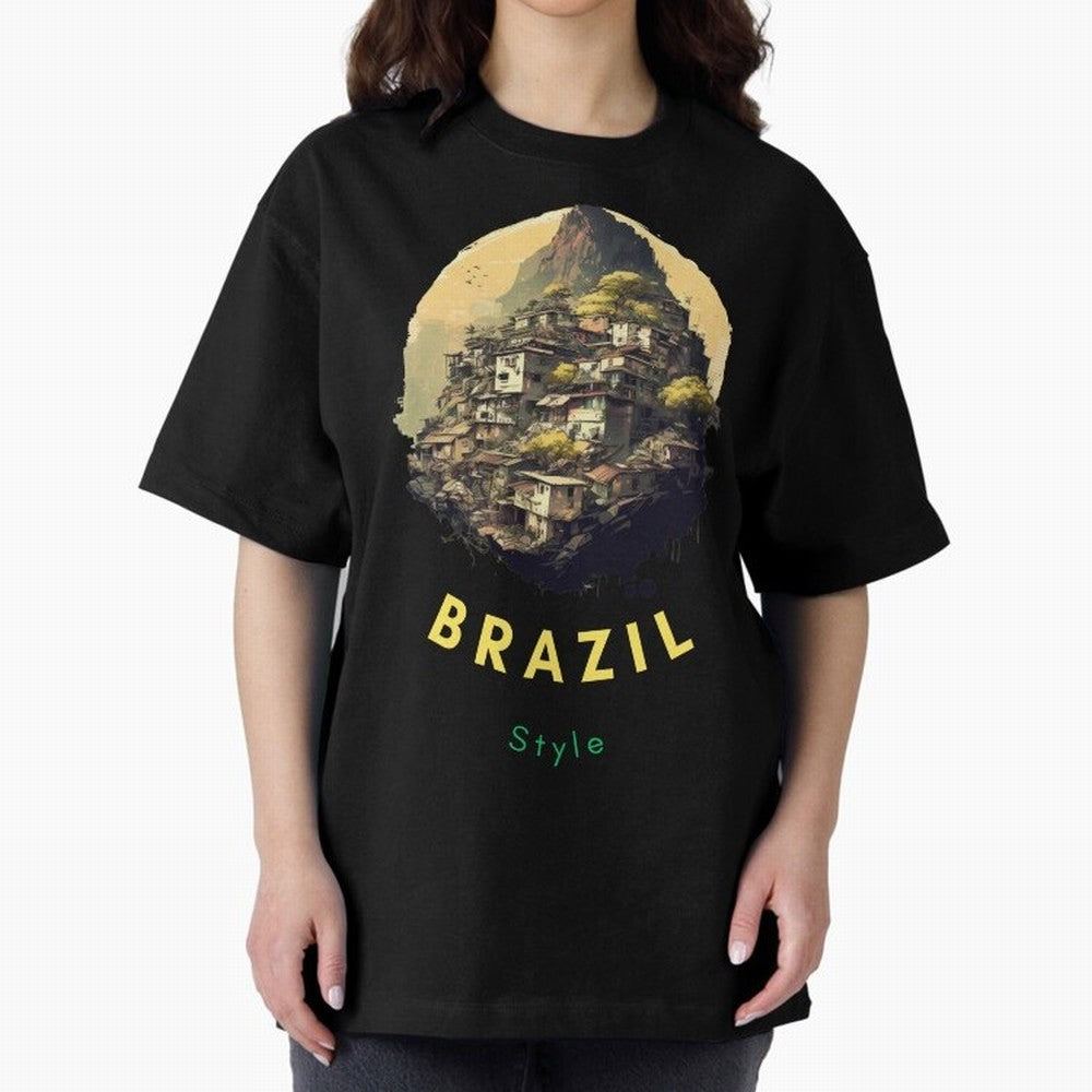Brazil Style, Japanese Architecture Oversized T-Shirt Embrace FIFA World Cup 2026 with Mbappe and Neymar, Spain Energy, Sports Nostalgia, International Competition, Famous Players and Unforgettable Victories; Made for Collectors Who Enjoy Iconic