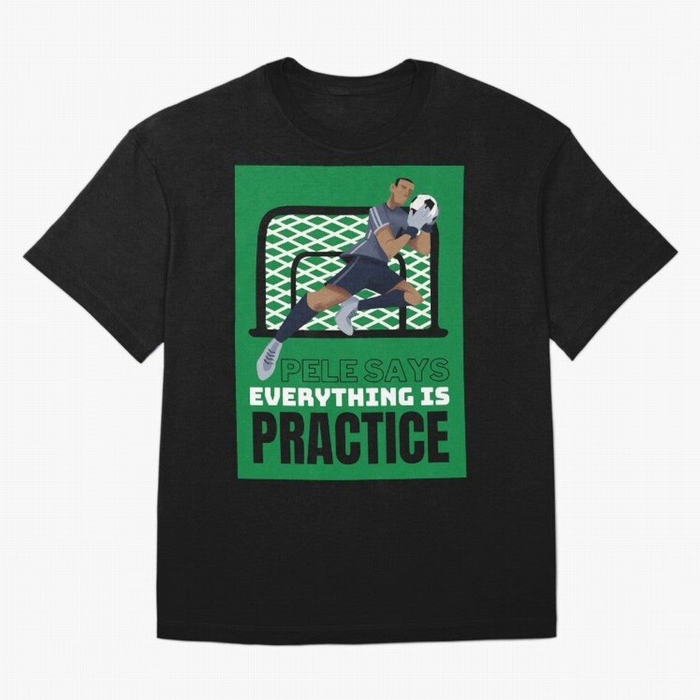 Pele Says Everything is Pratice Graphic Oversized T-Shirt Follow the Road to Global Football Passion for FIFA World Cup 2026 Group Stage, Centered on Cristiano Ronaldo, Haaland and CR7, Portugal, Game Day Rituals, Football Legends, Country Pride